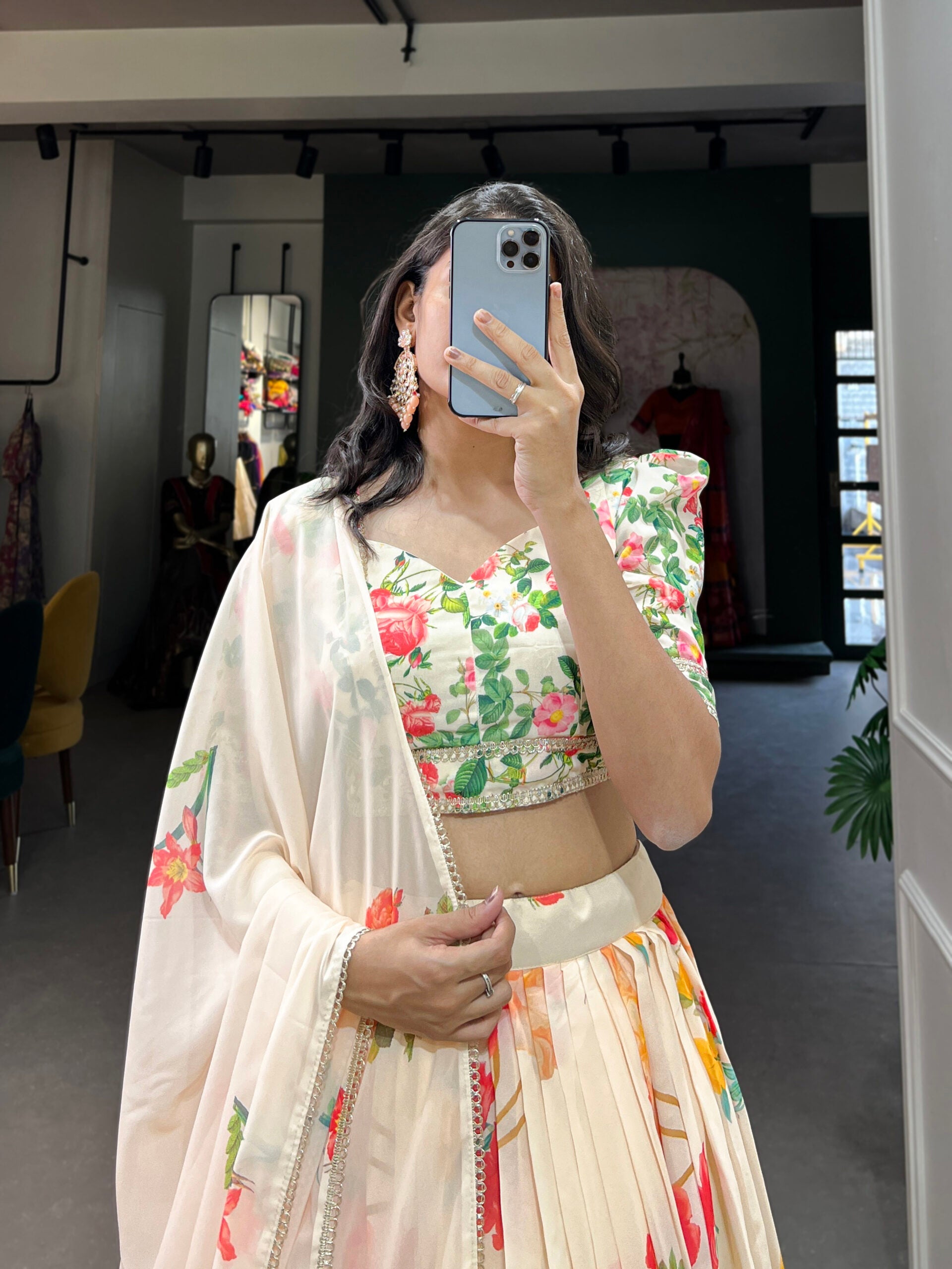 Floral Print Lehenga Choli