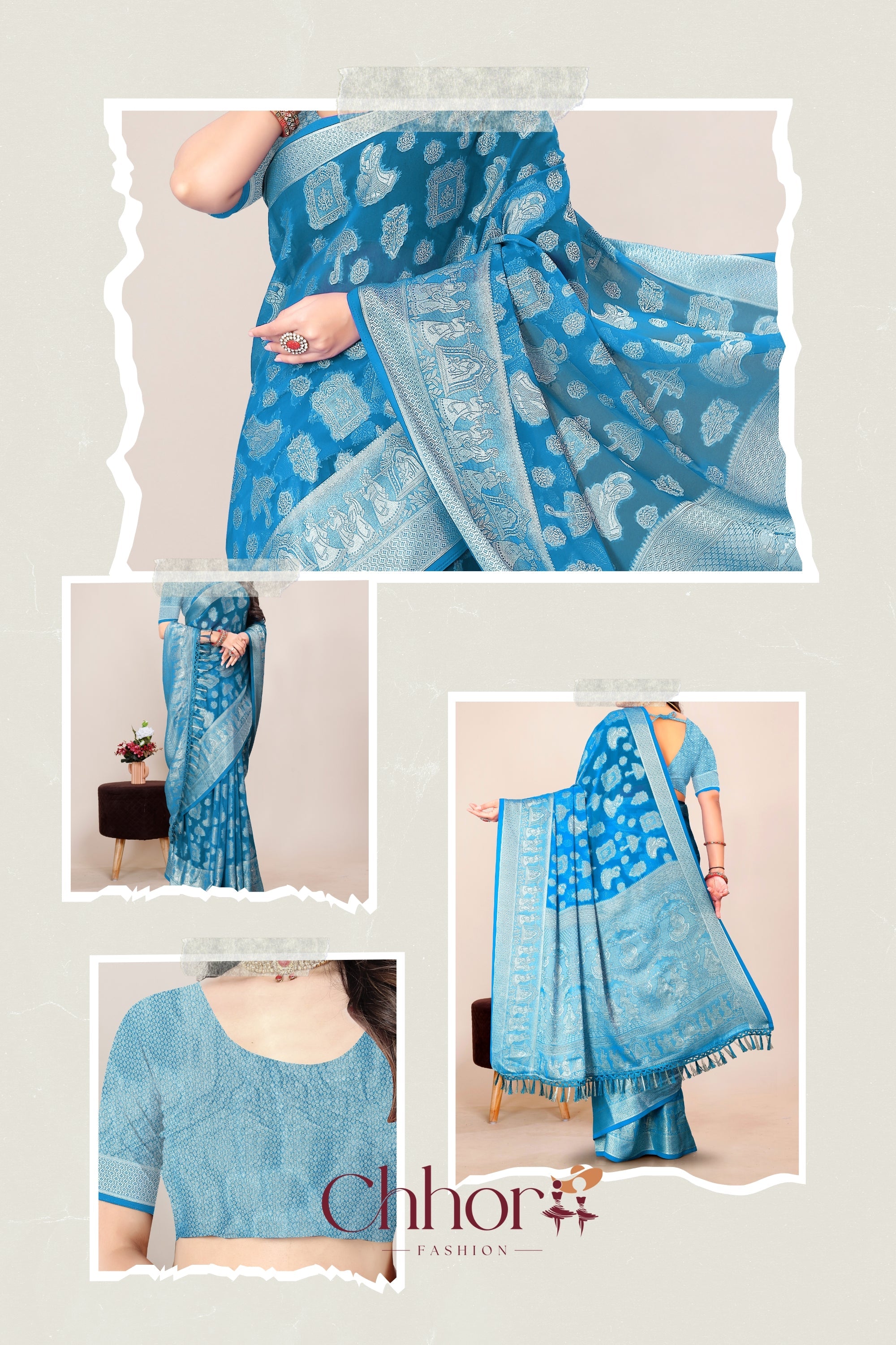 The Dulhan Parevadi Saree: Handloom Blue Beauty