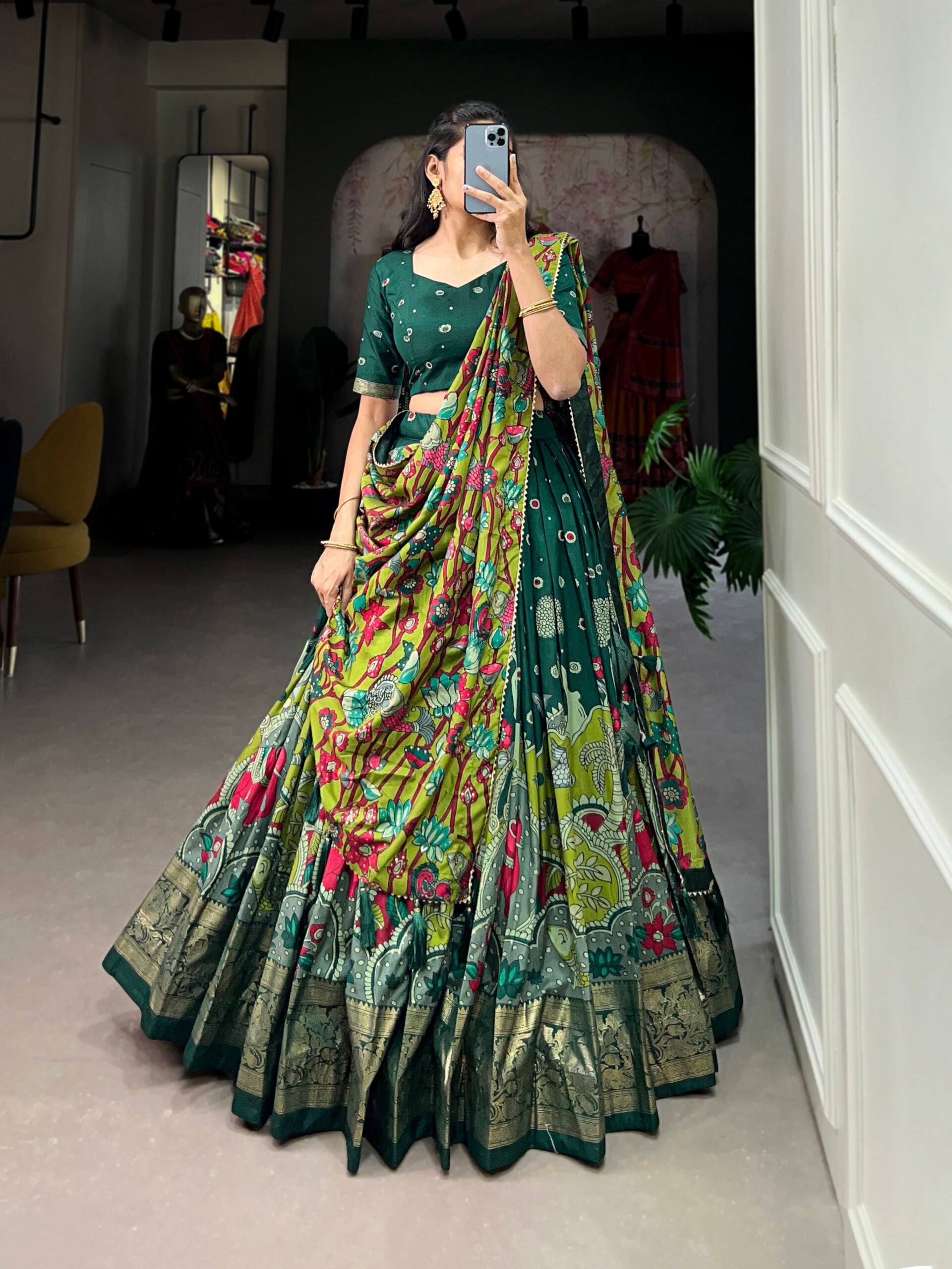 Tussar Print Lehenga Choli