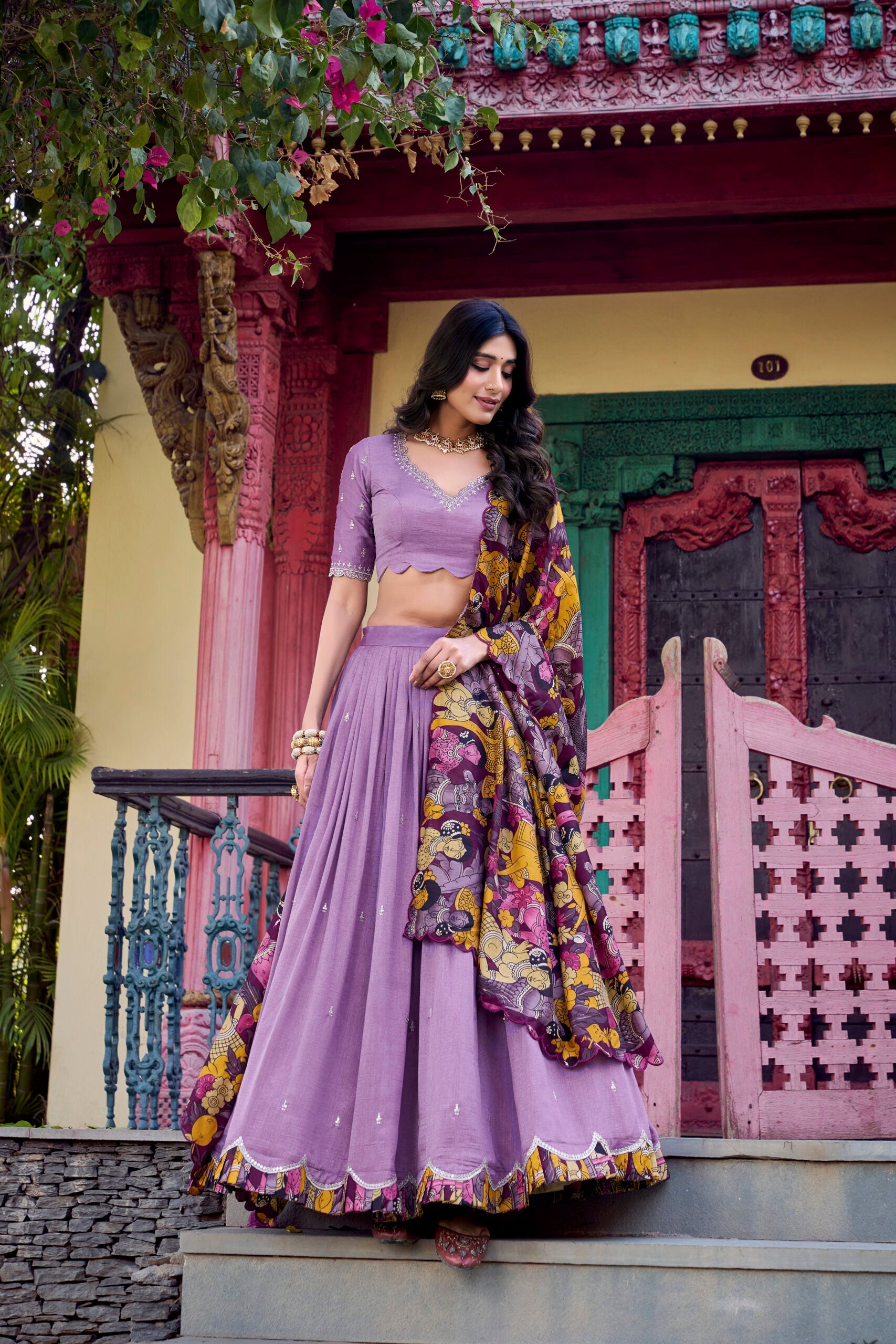 Vichitra Silk Lehenga Choli
