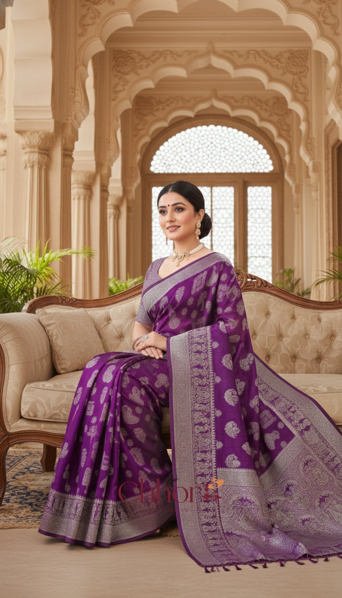 The Doli Fancy Saree: Majestic Purple for Party Wear