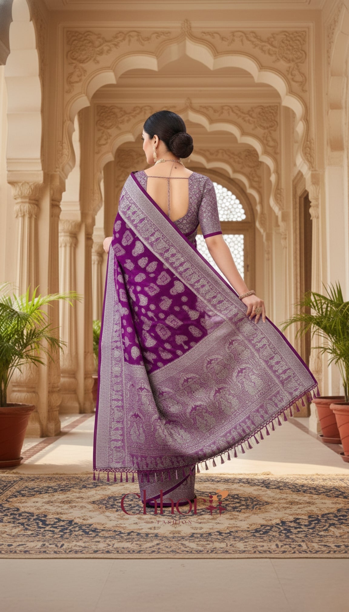 The Doli Fancy Saree: Majestic Purple for Party Wear