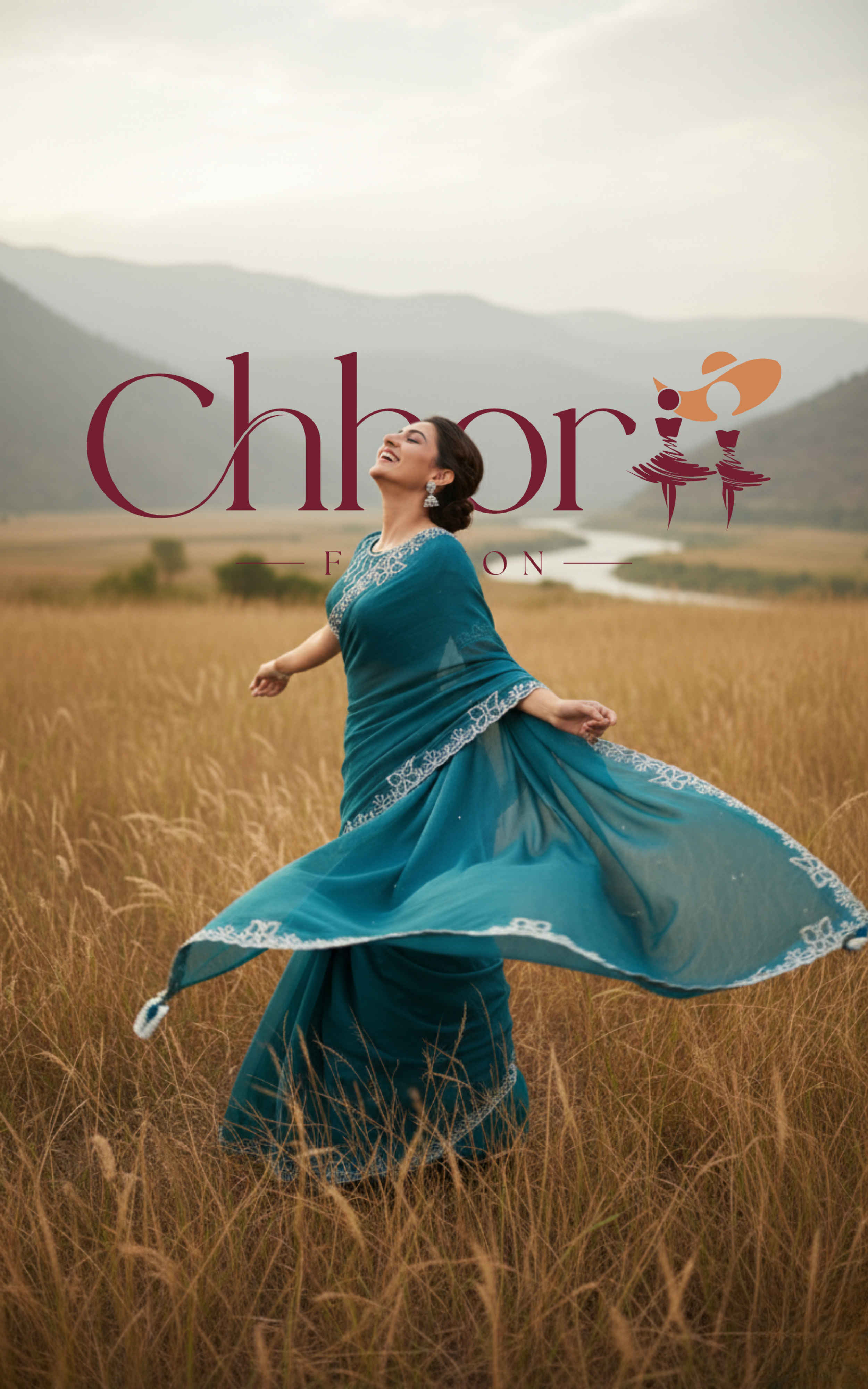 The Ira Saree: Baby Blue Fendi Satin Designer Saree with Embellished Border