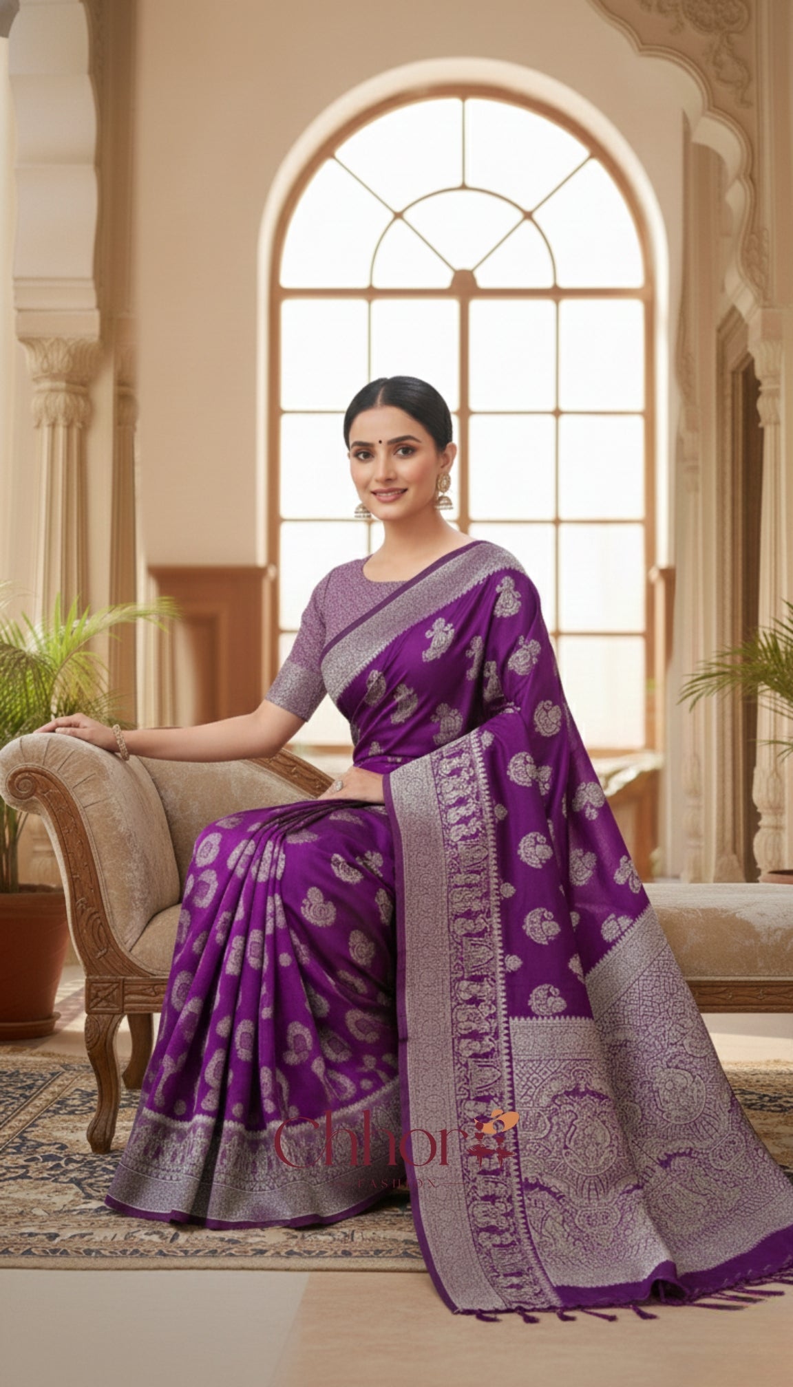 The Doli Fancy Saree: Majestic Purple for Party Wear
