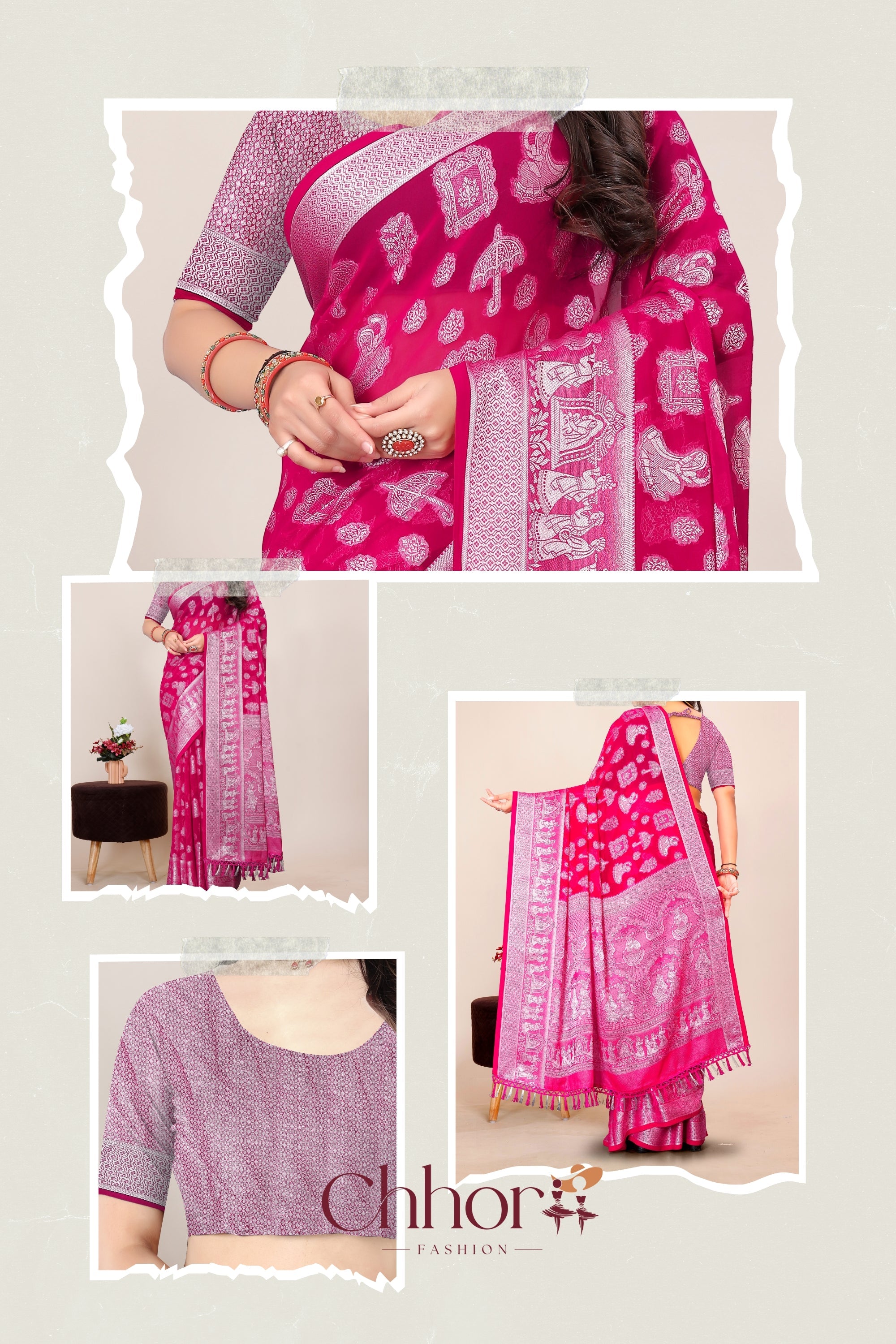 The Doli Fancy Saree: Sweet Pink for Party Celebrations