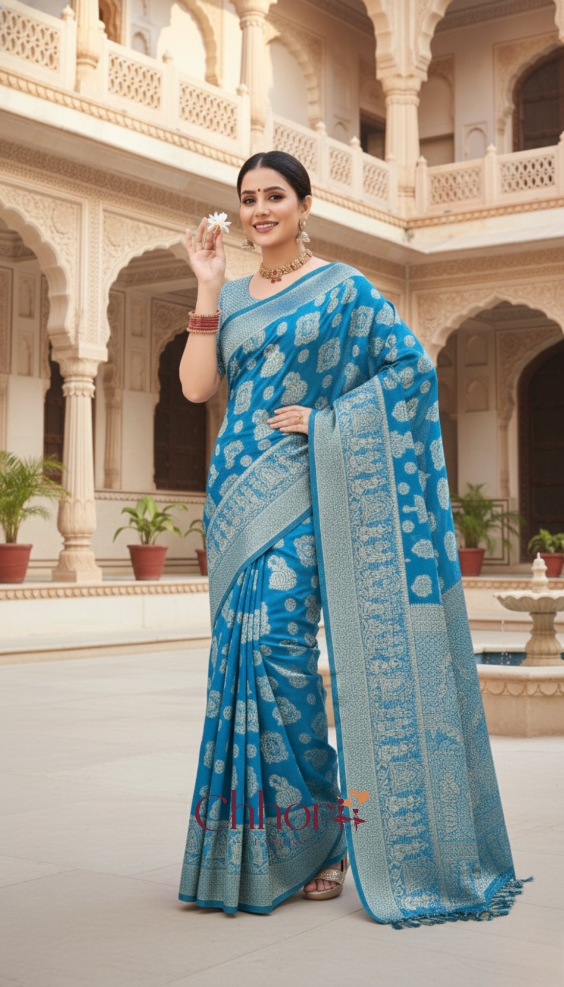 The Dulhan Parevadi Saree: Handloom Blue Beauty