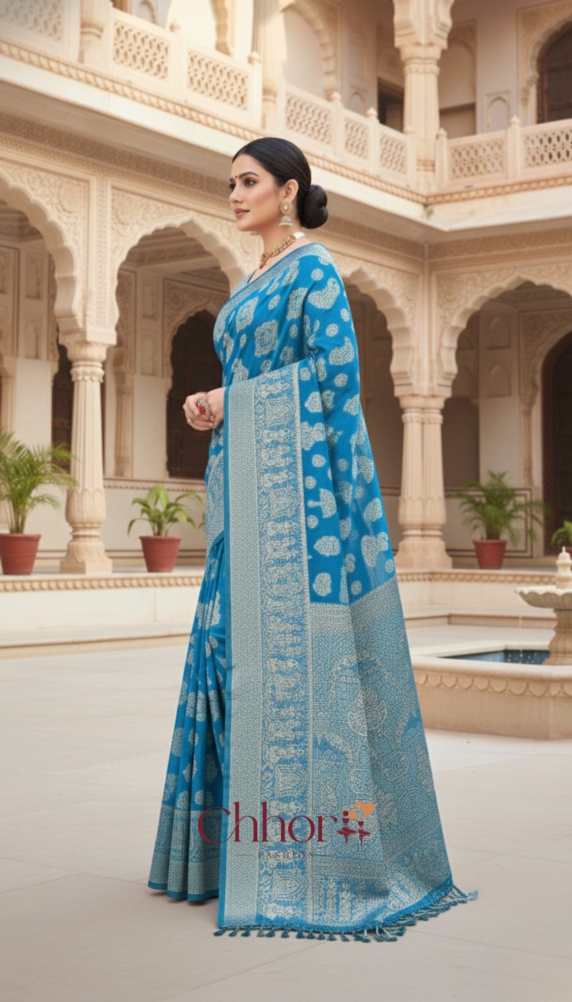 The Dulhan Parevadi Saree: Handloom Blue Beauty