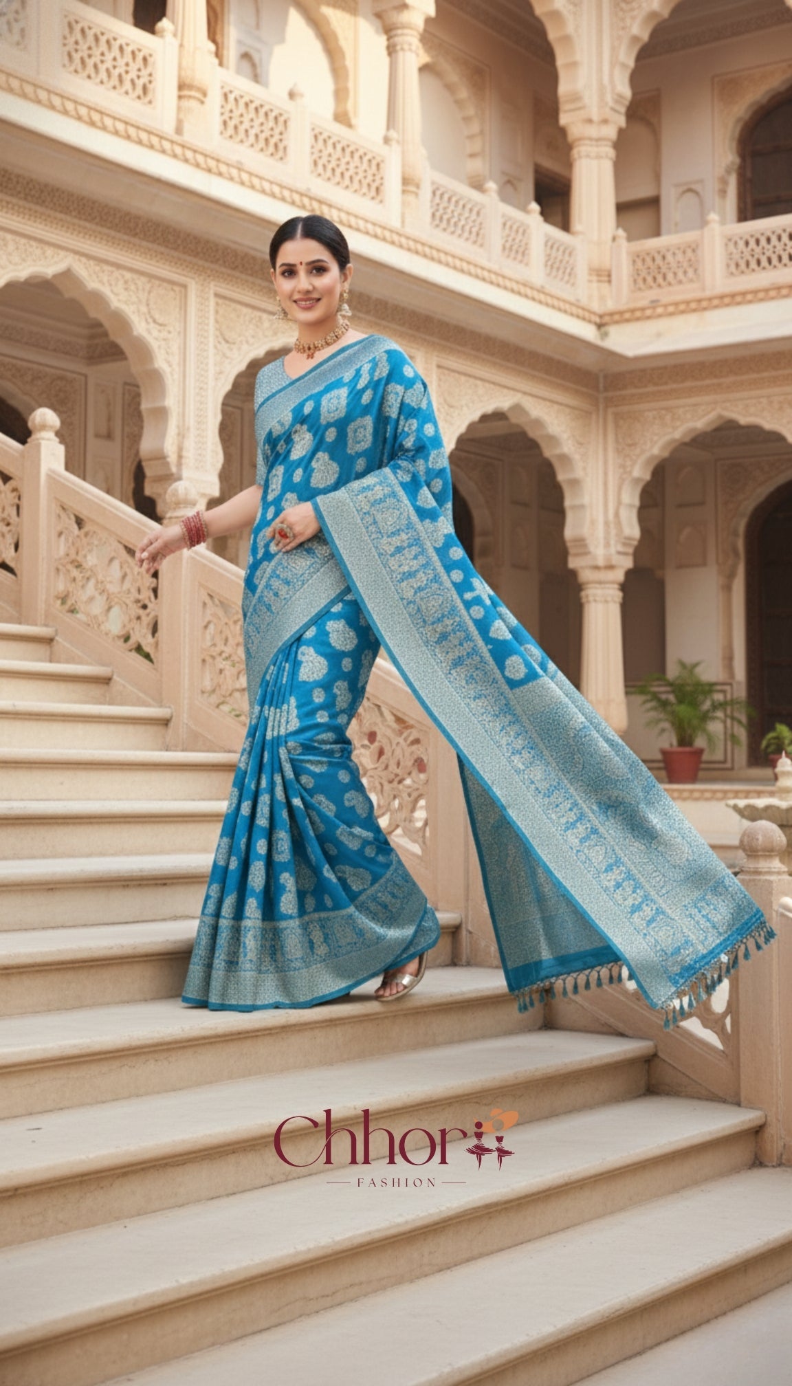The Dulhan Parevadi Saree: Handloom Blue Beauty