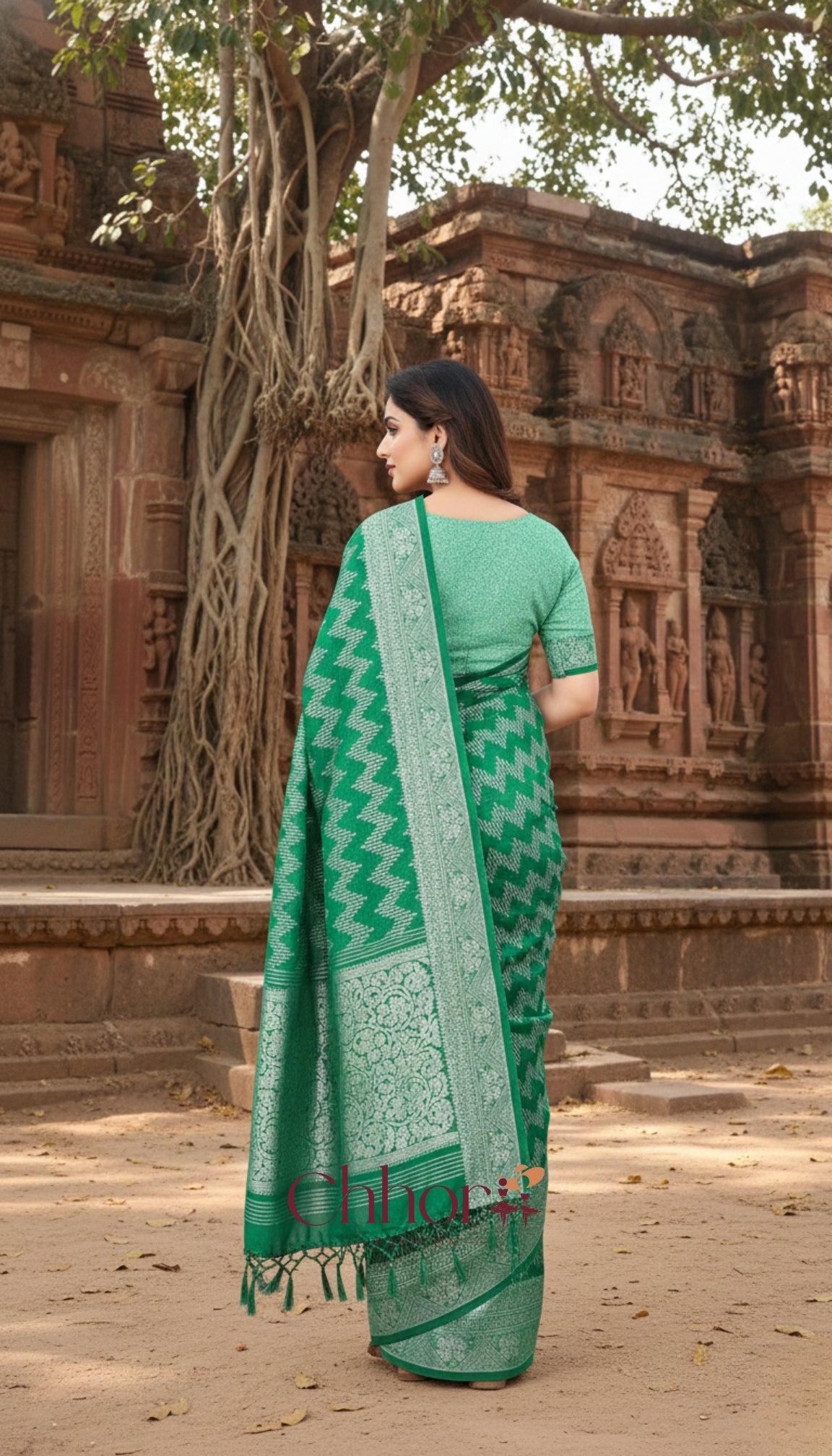 The Lahariya Green Saree: Softness Meets Sparkle!