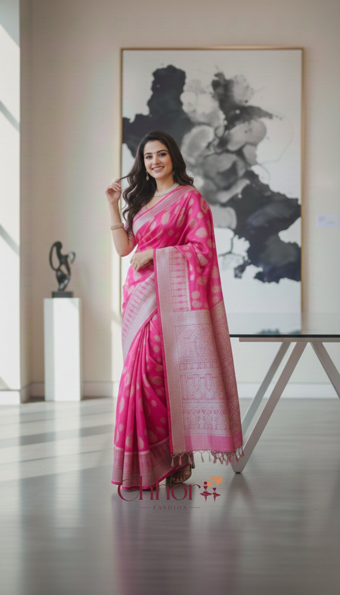 The Doli Fancy Saree: Sweet Pink for Party Celebrations
