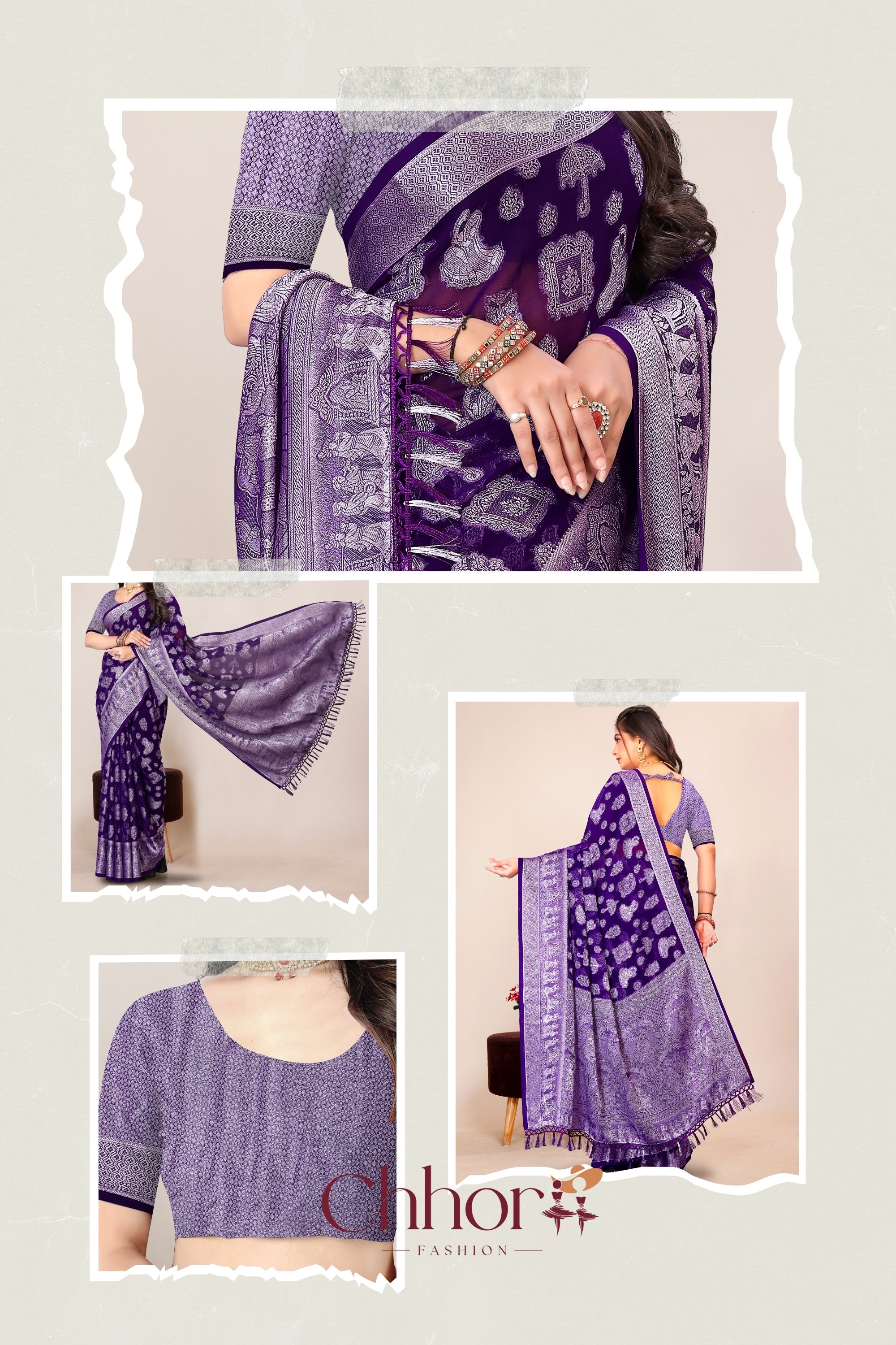 The Doli Fancy Saree: Luxurious Purple Party Wear