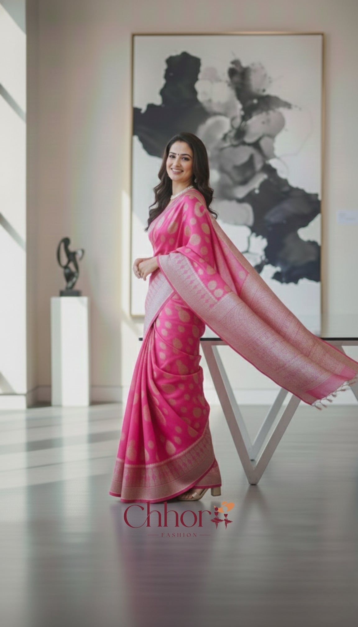 The Doli Fancy Saree: Sweet Pink for Party Celebrations