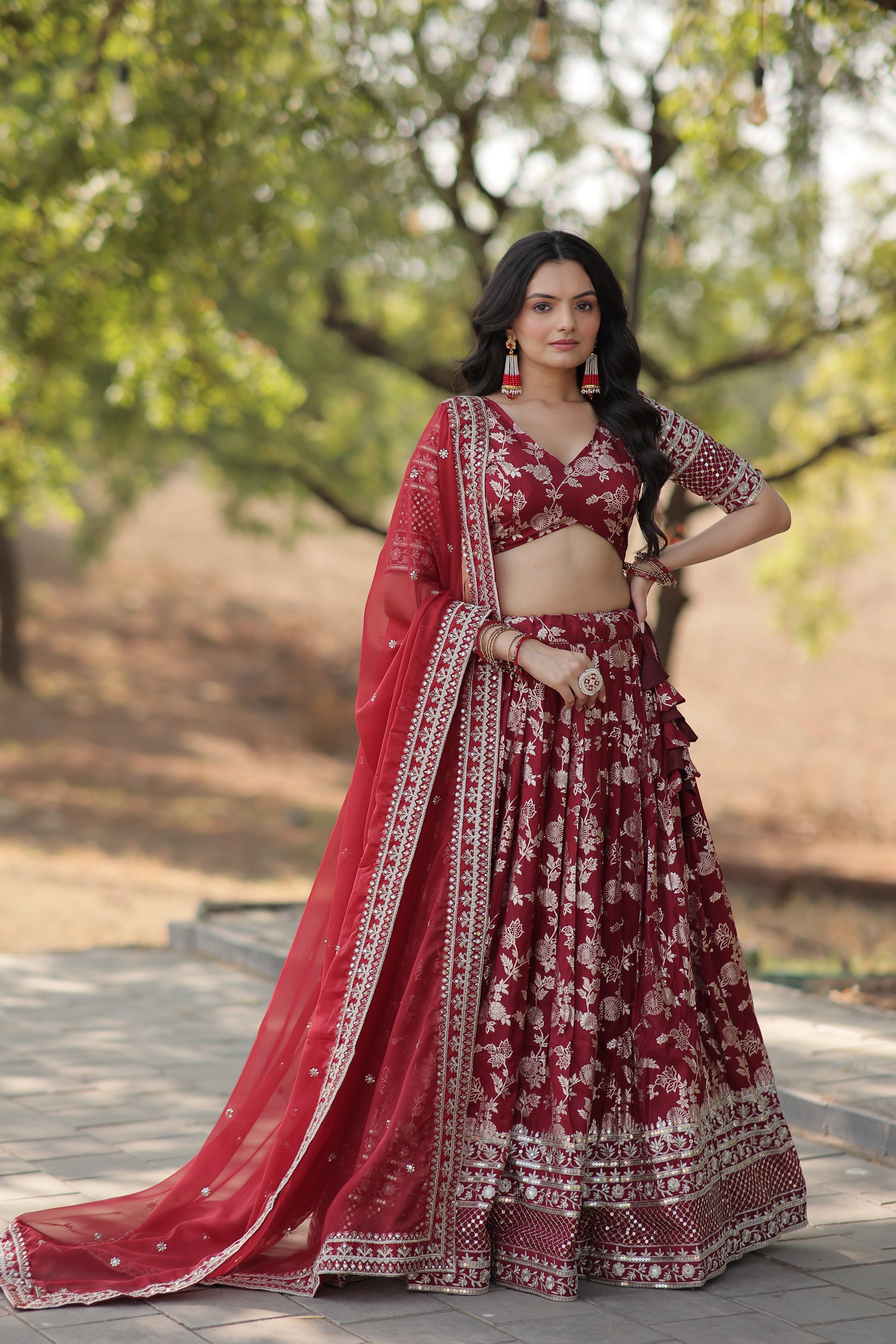 Glamorix Jacquard Lehenga Choli