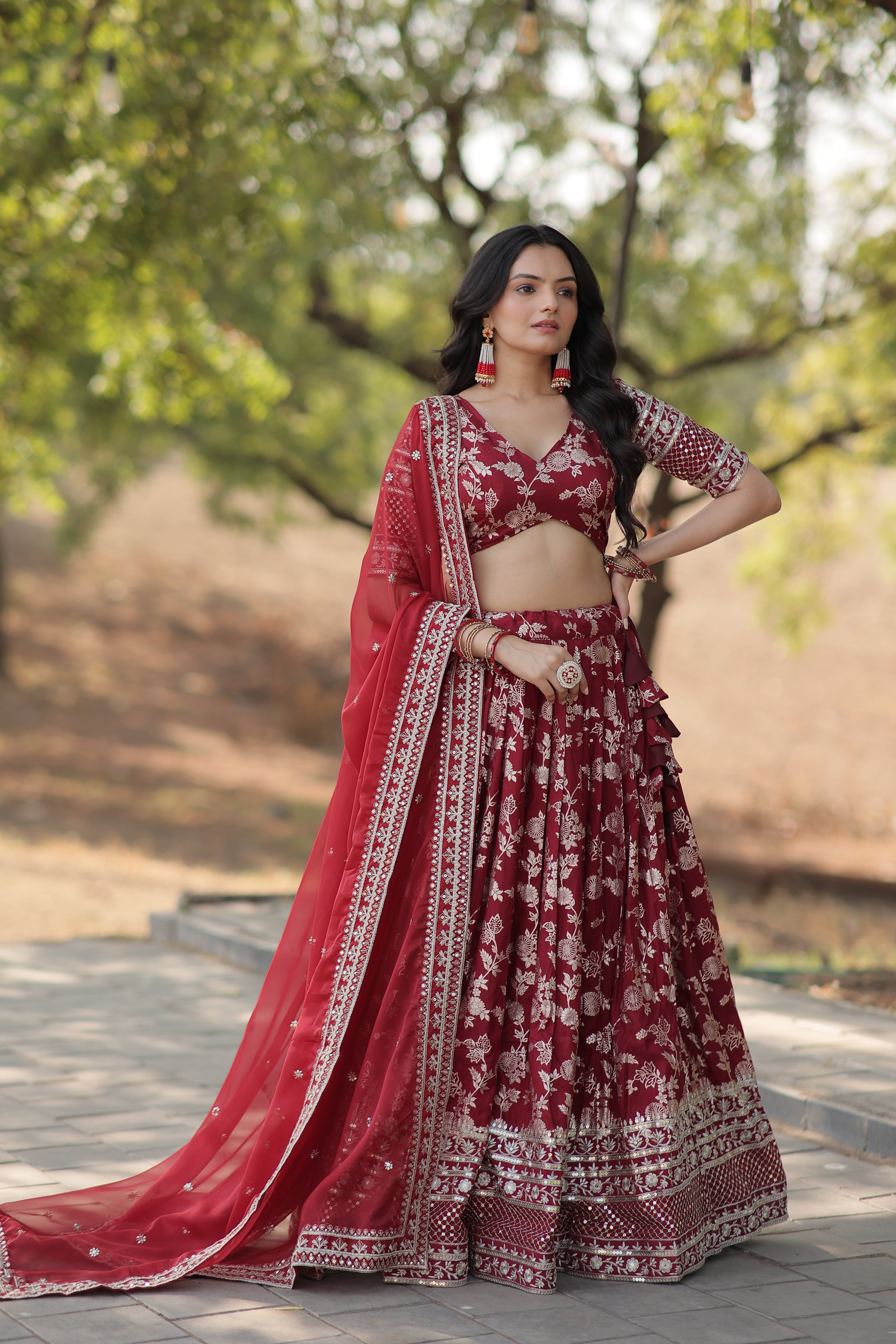 Glamorix Jacquard Lehenga Choli