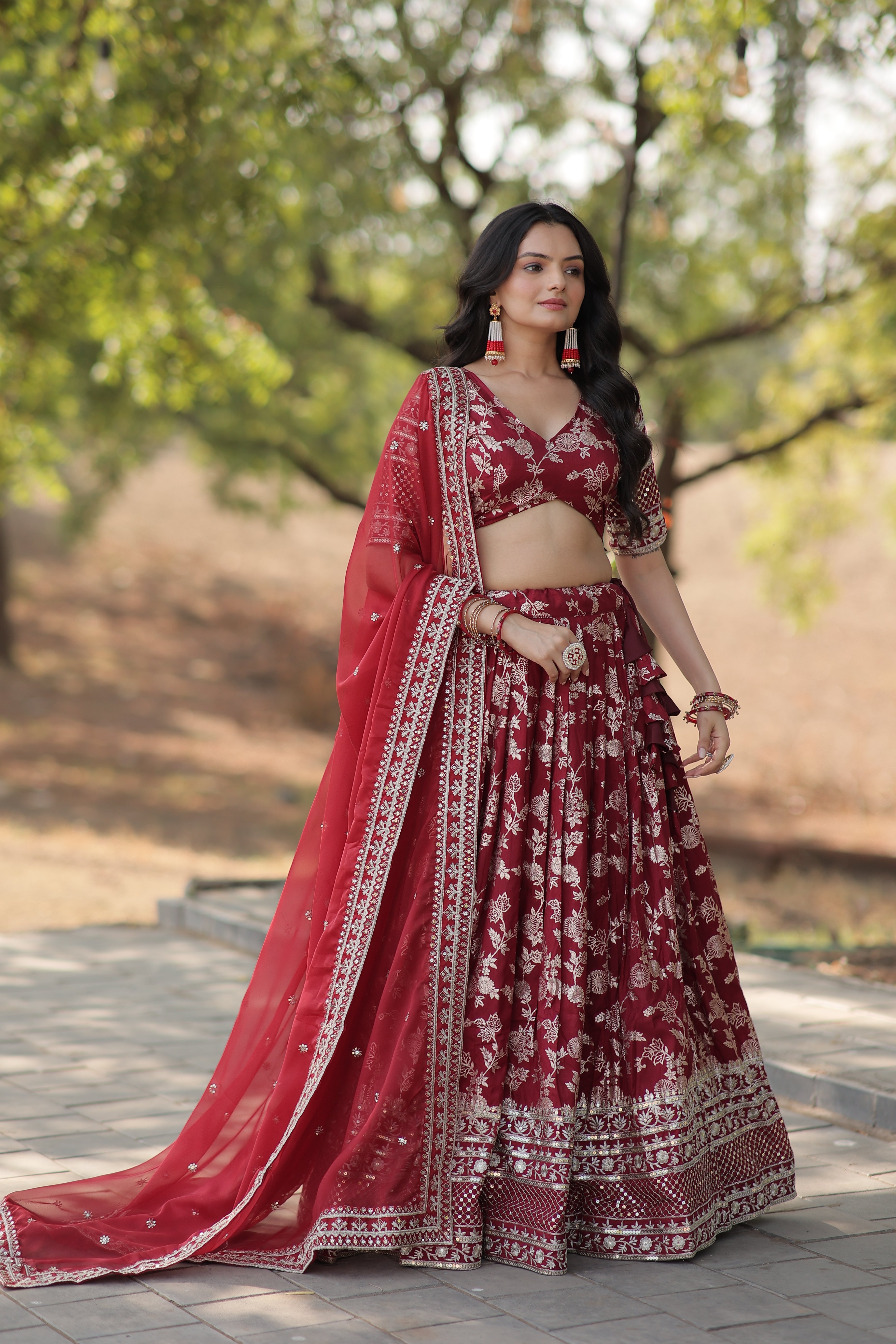 Glamorix Jacquard Lehenga Choli