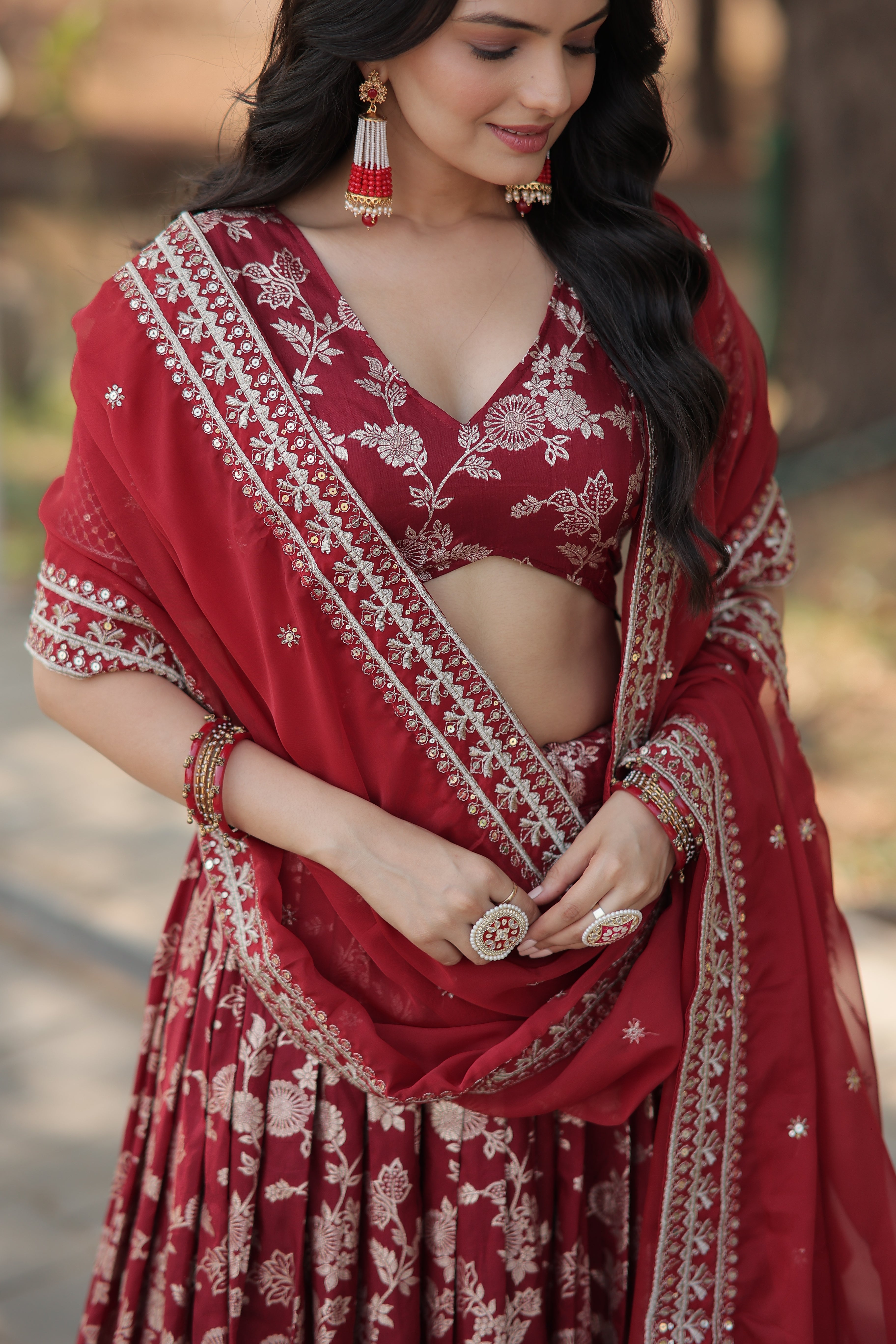 Glamorix Jacquard Lehenga Choli