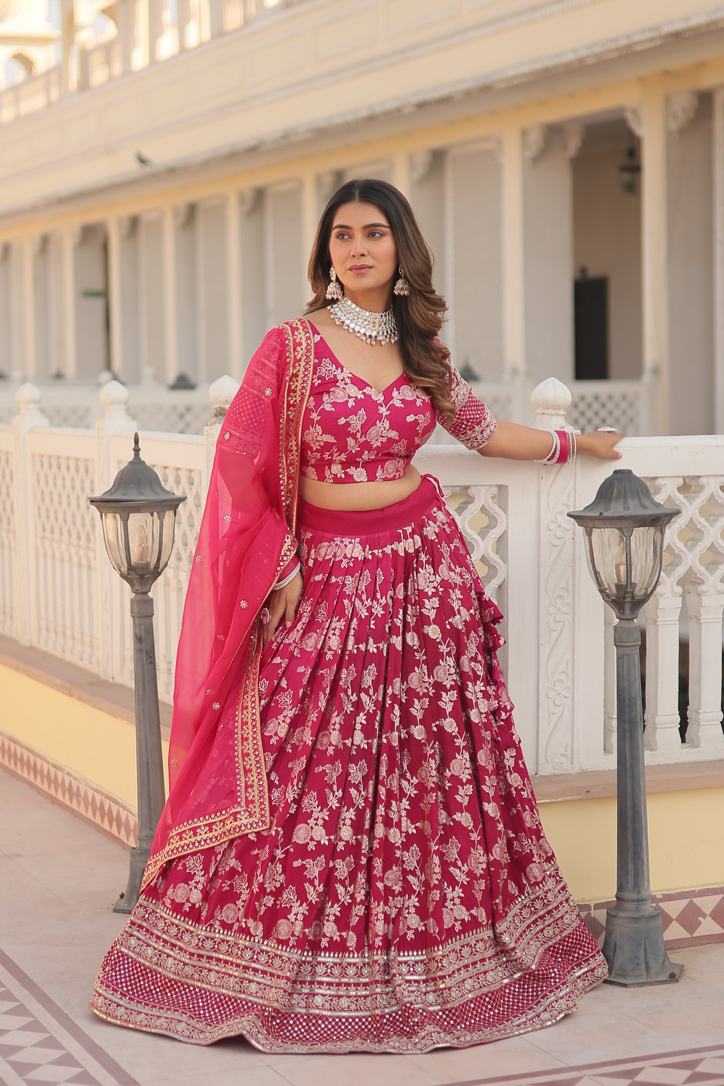 Glamorix Jacquard Lehenga Choli