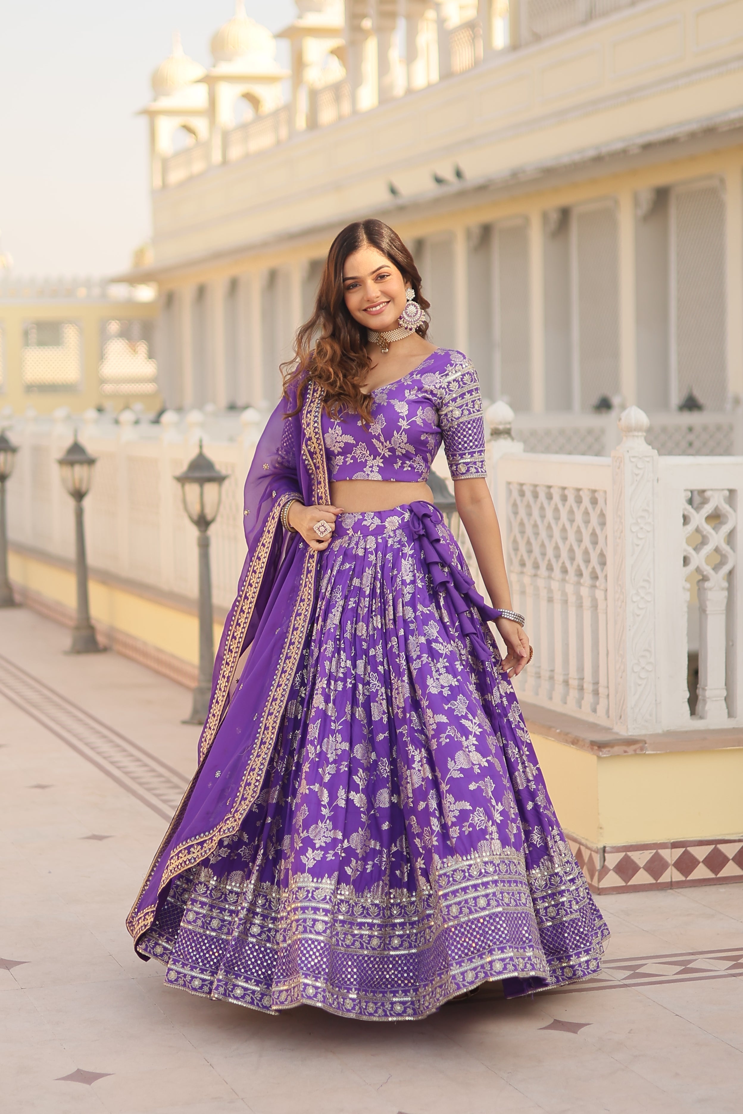 Glamorix Jacquard Lehenga Choli