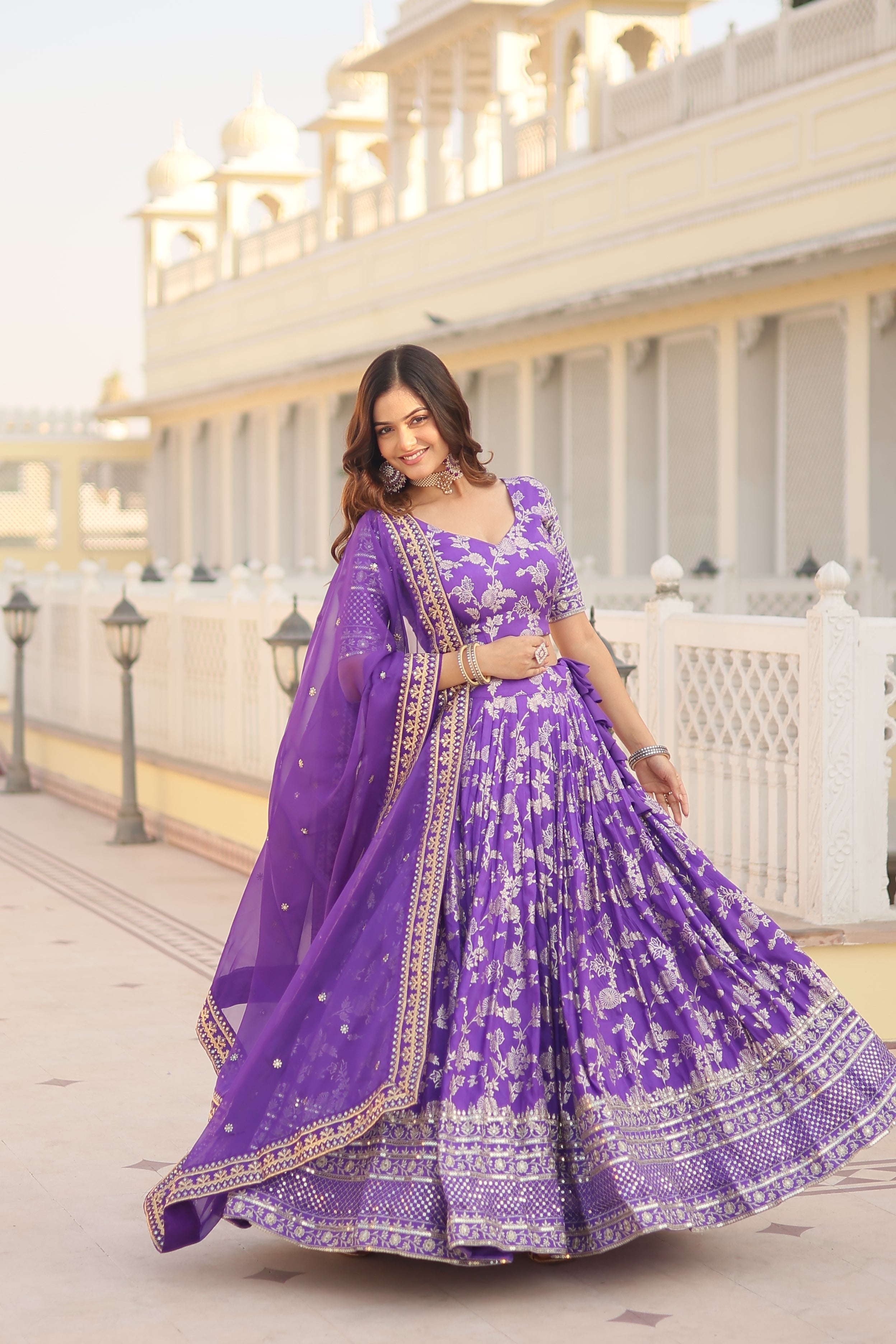 Glamorix Jacquard Lehenga Choli