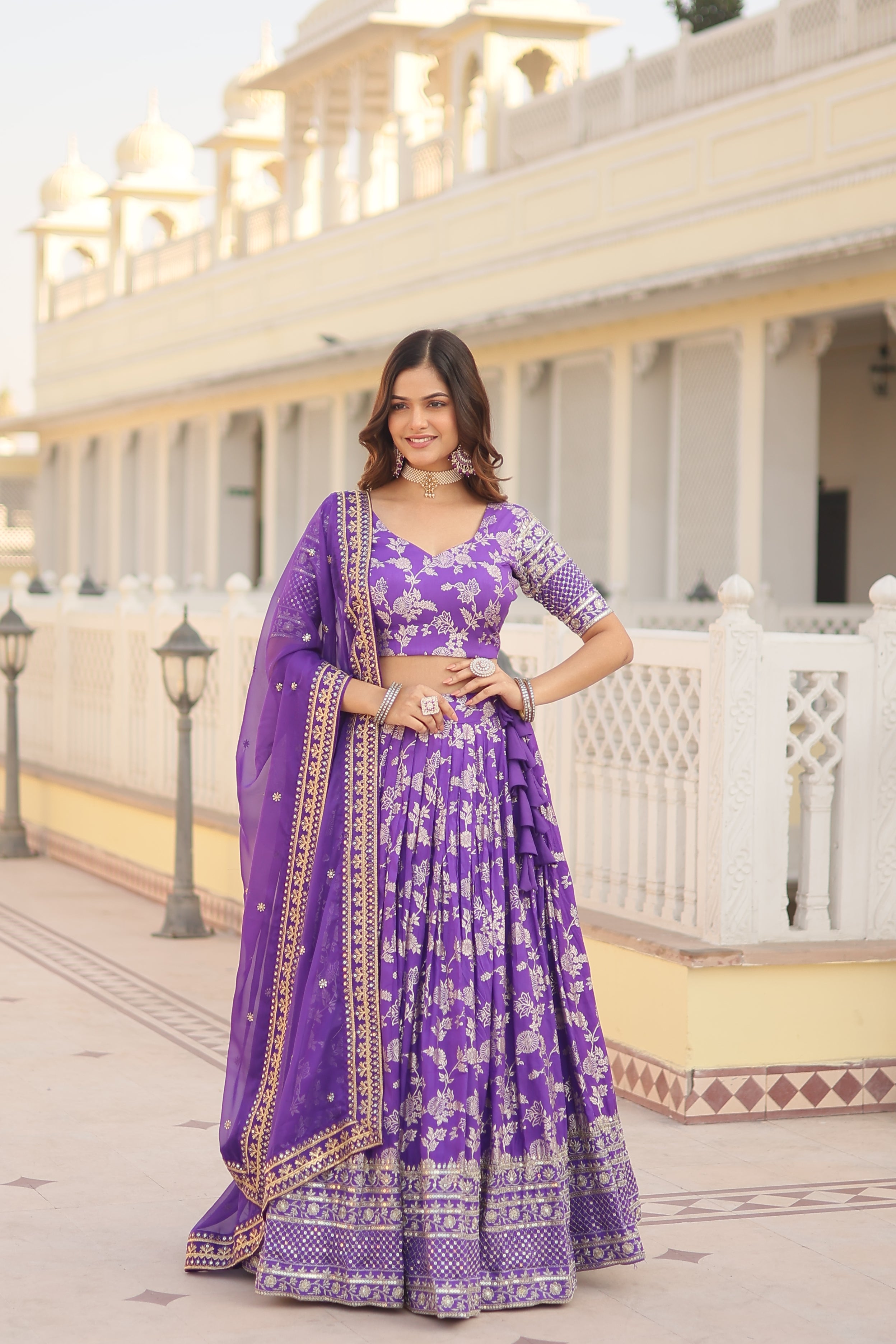 Glamorix Jacquard Lehenga Choli