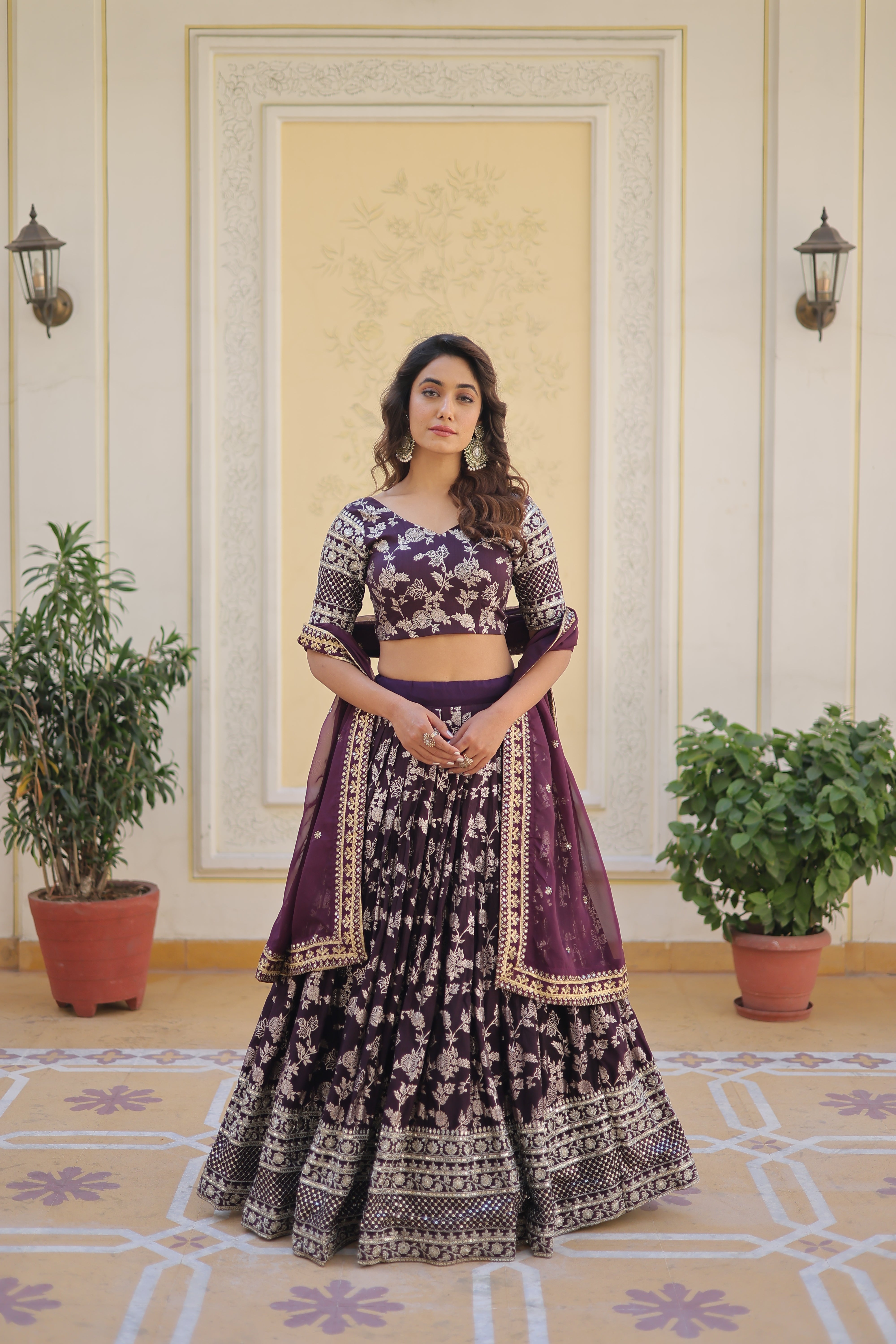 Glamorix Jacquard Lehenga Choli