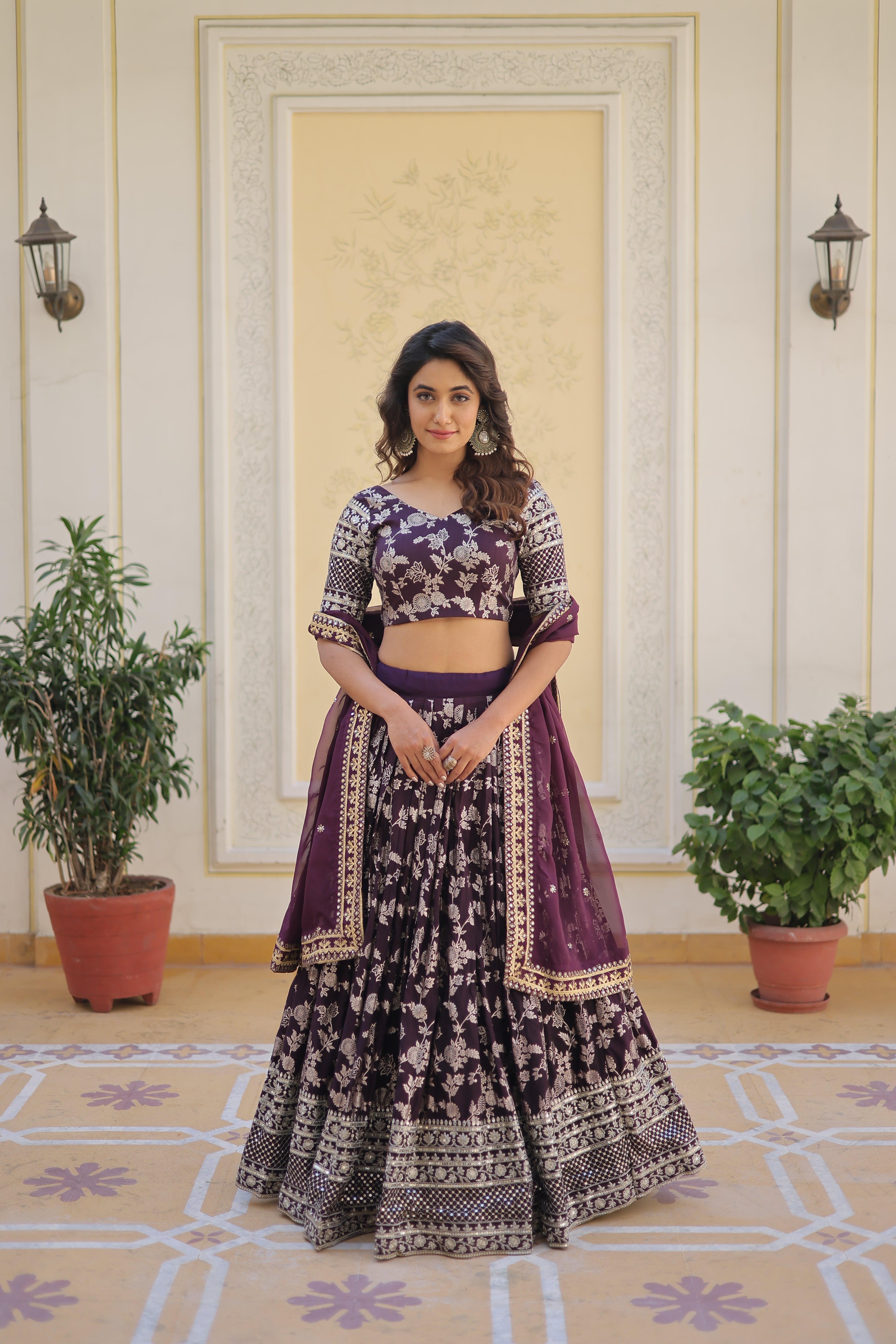 Glamorix Jacquard Lehenga Choli