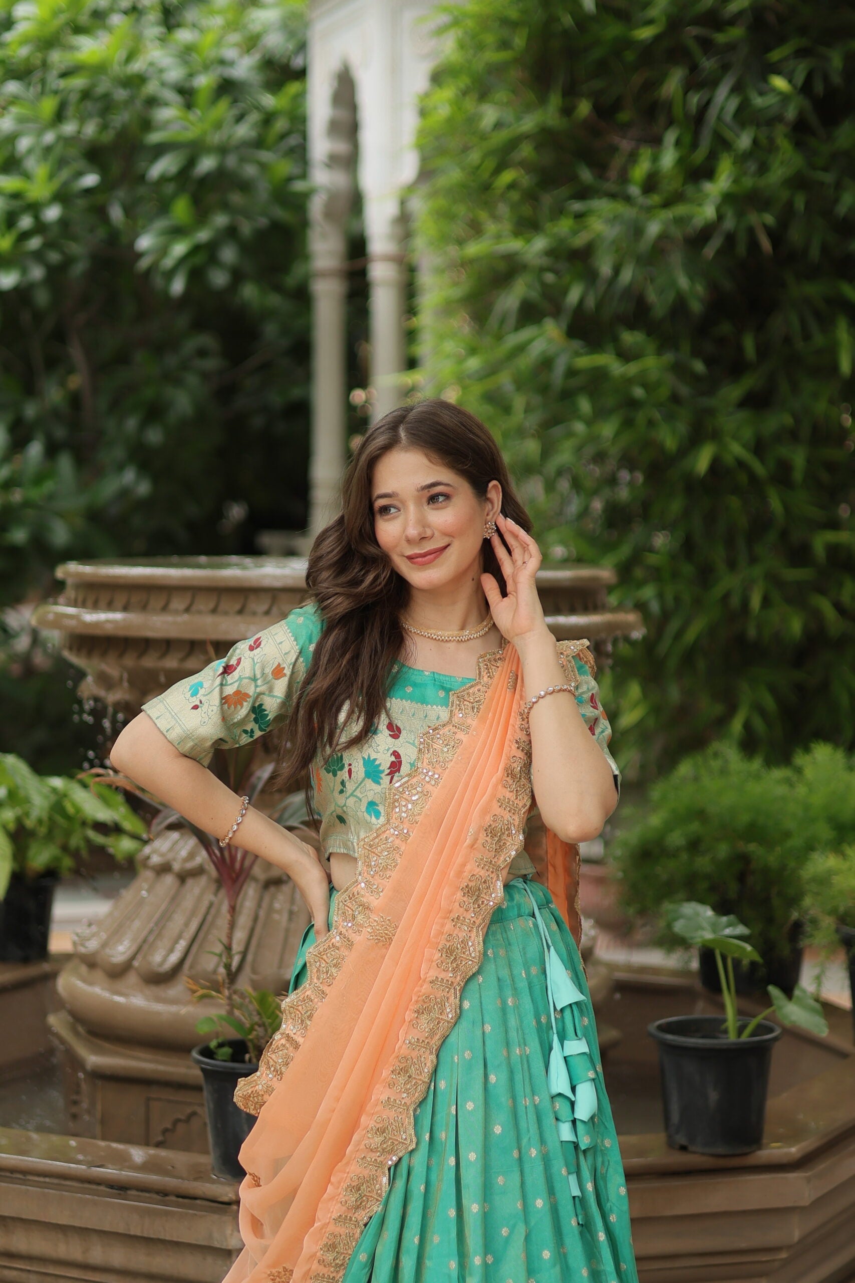 Jacquard Lehenga Choli with Russian Silk Dupatta