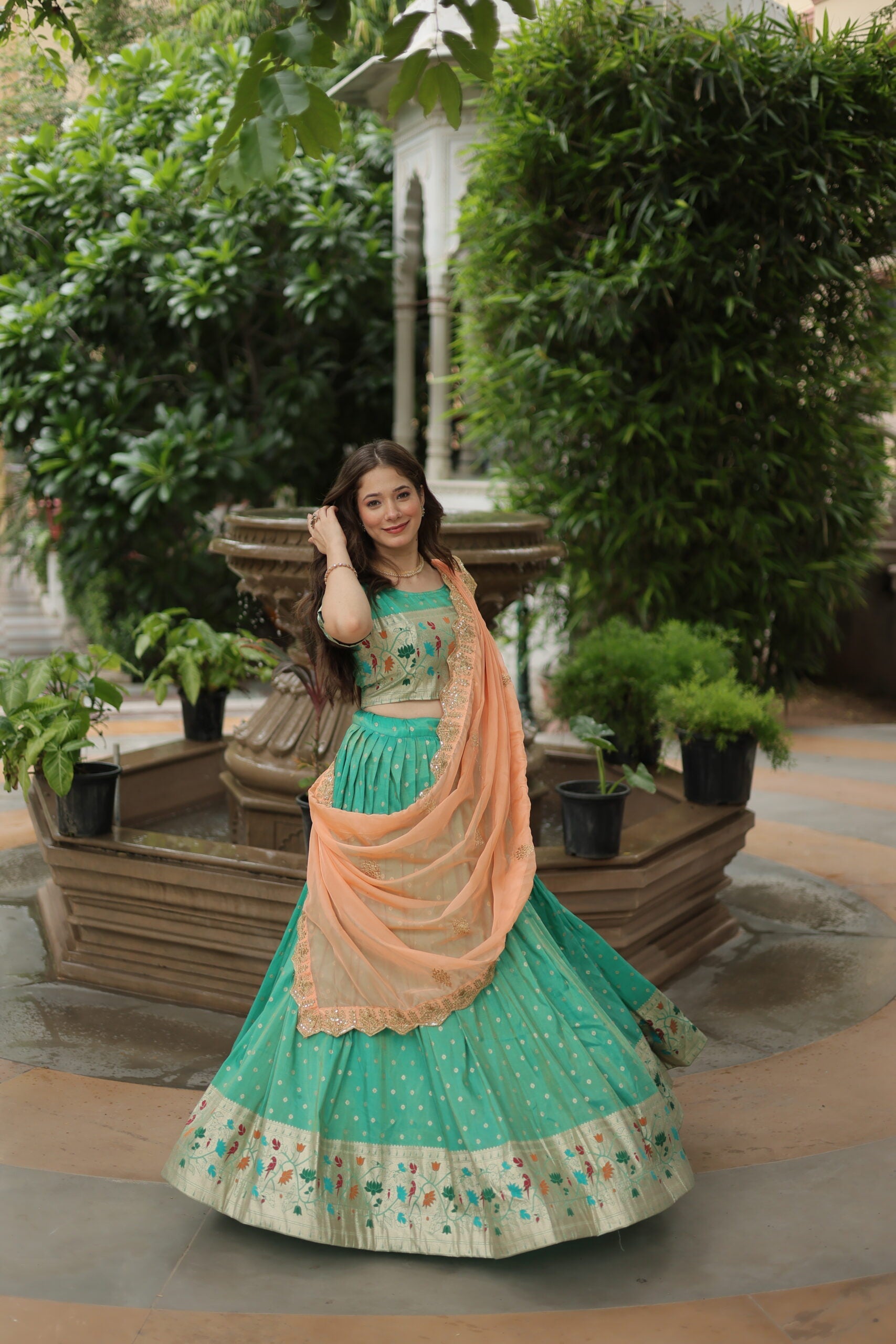 Jacquard Lehenga Choli with Russian Silk Dupatta