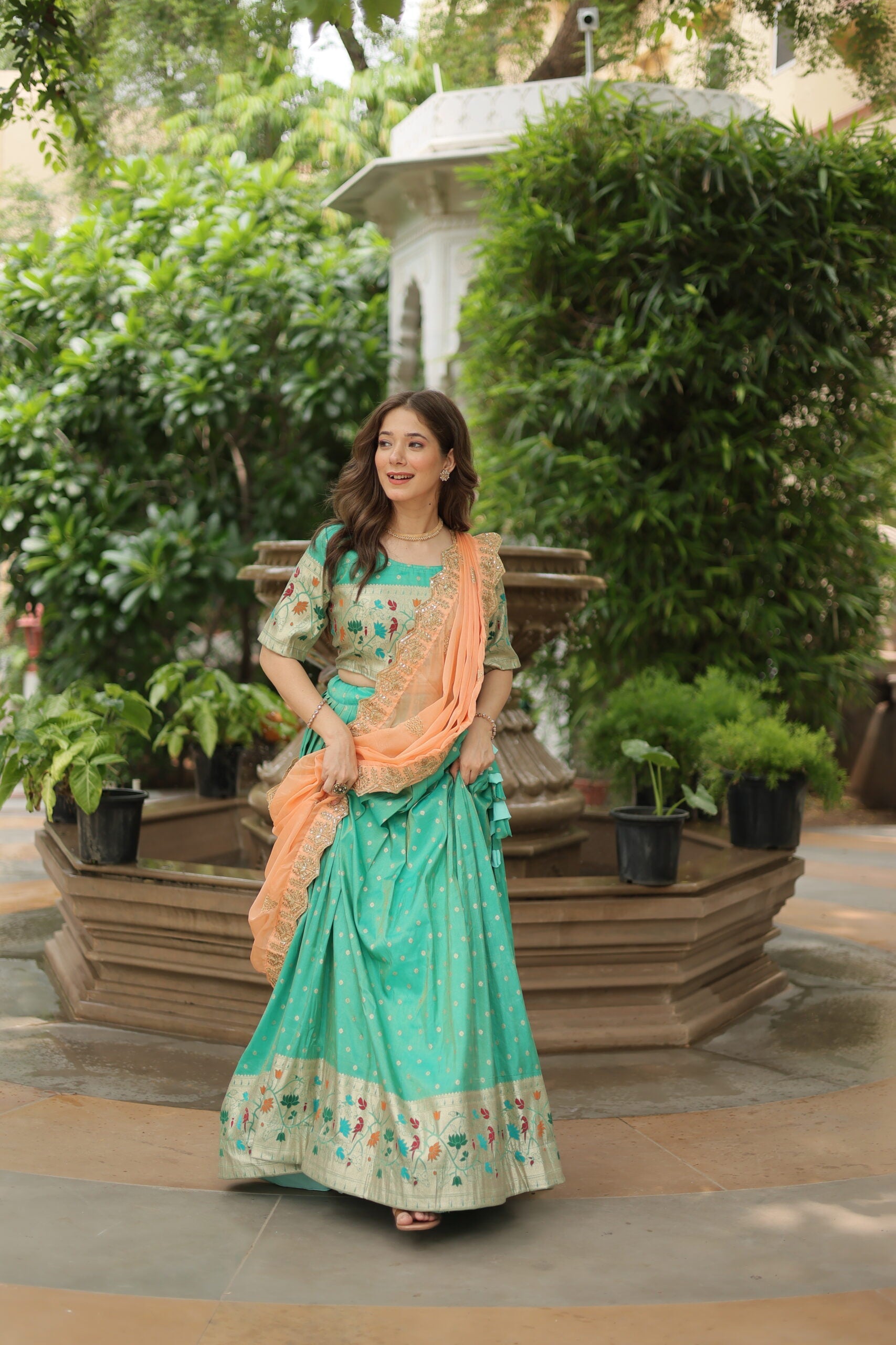 Jacquard Lehenga Choli with Russian Silk Dupatta