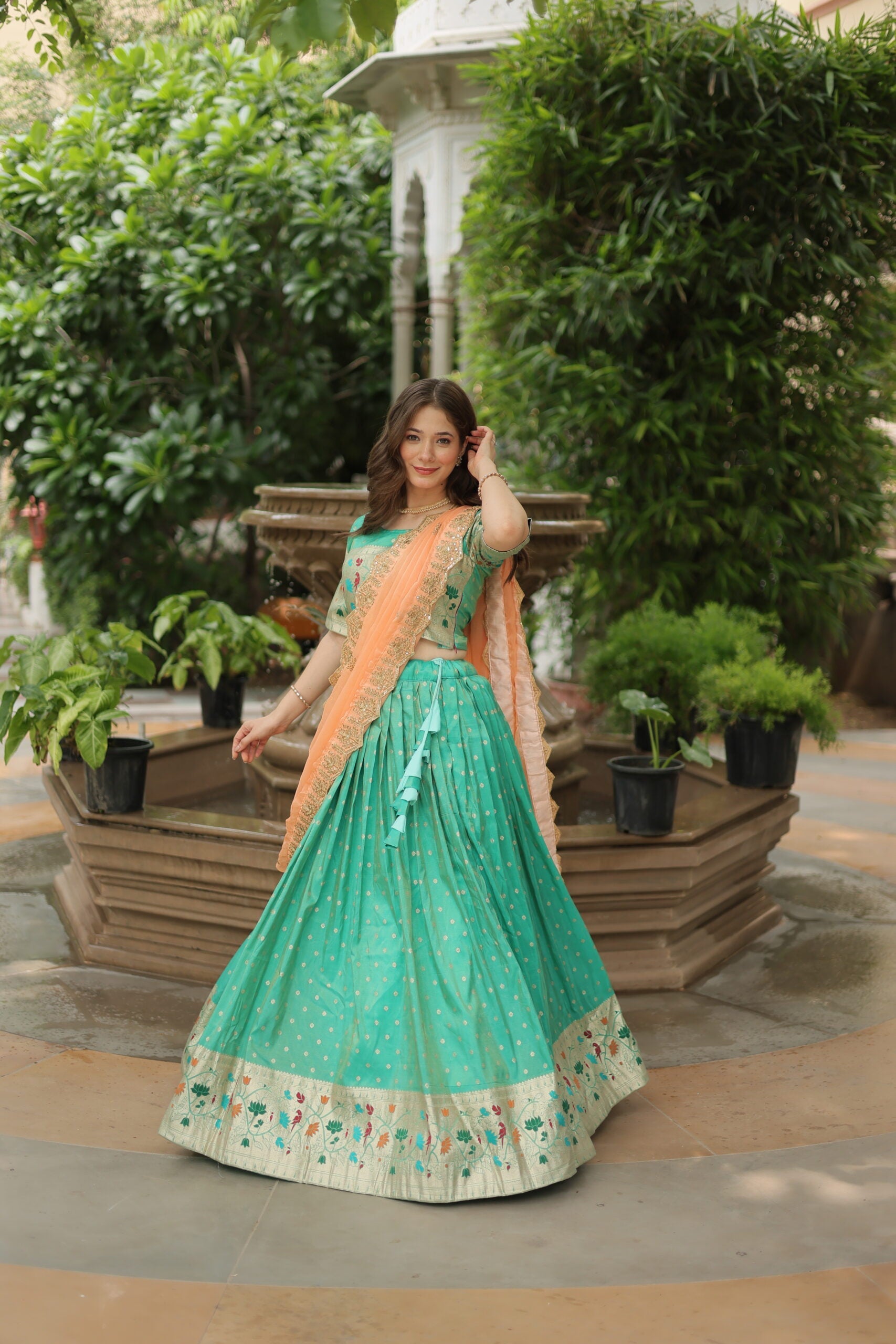 Jacquard Lehenga Choli with Russian Silk Dupatta
