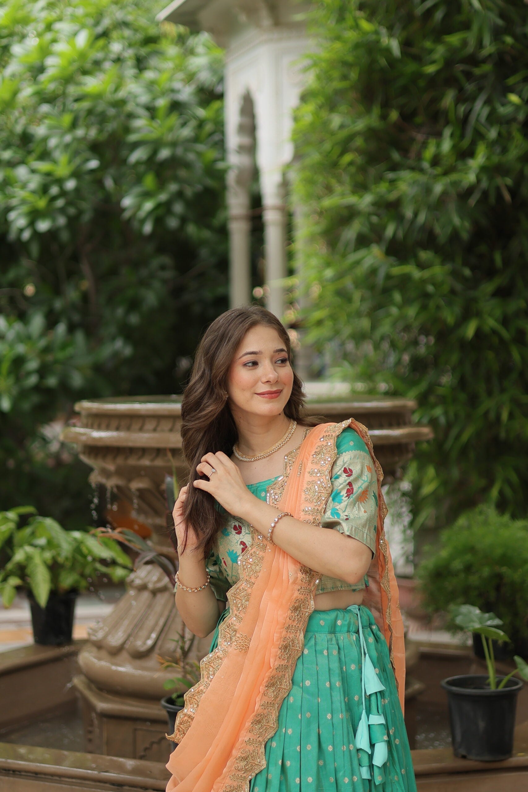 Jacquard Lehenga Choli with Russian Silk Dupatta