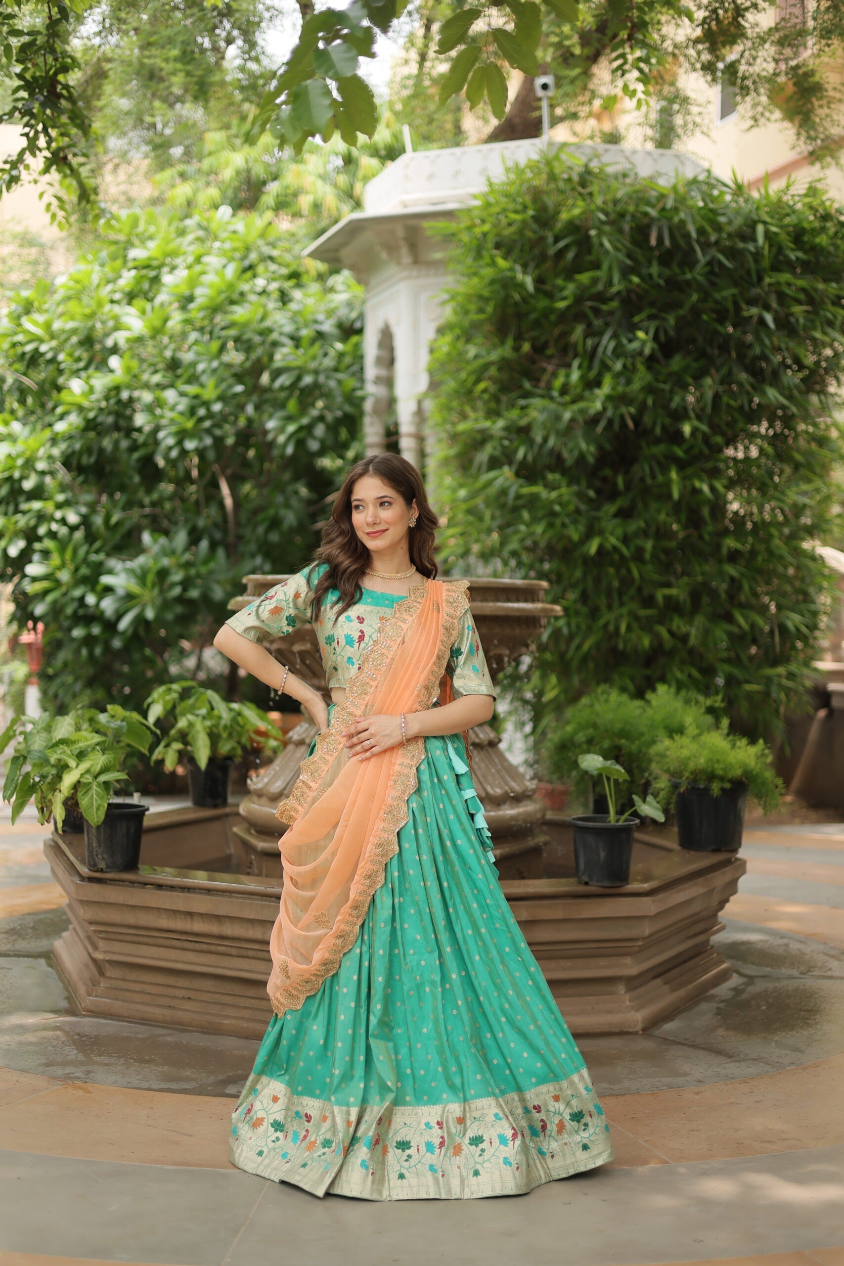 Jacquard Lehenga Choli with Russian Silk Dupatta