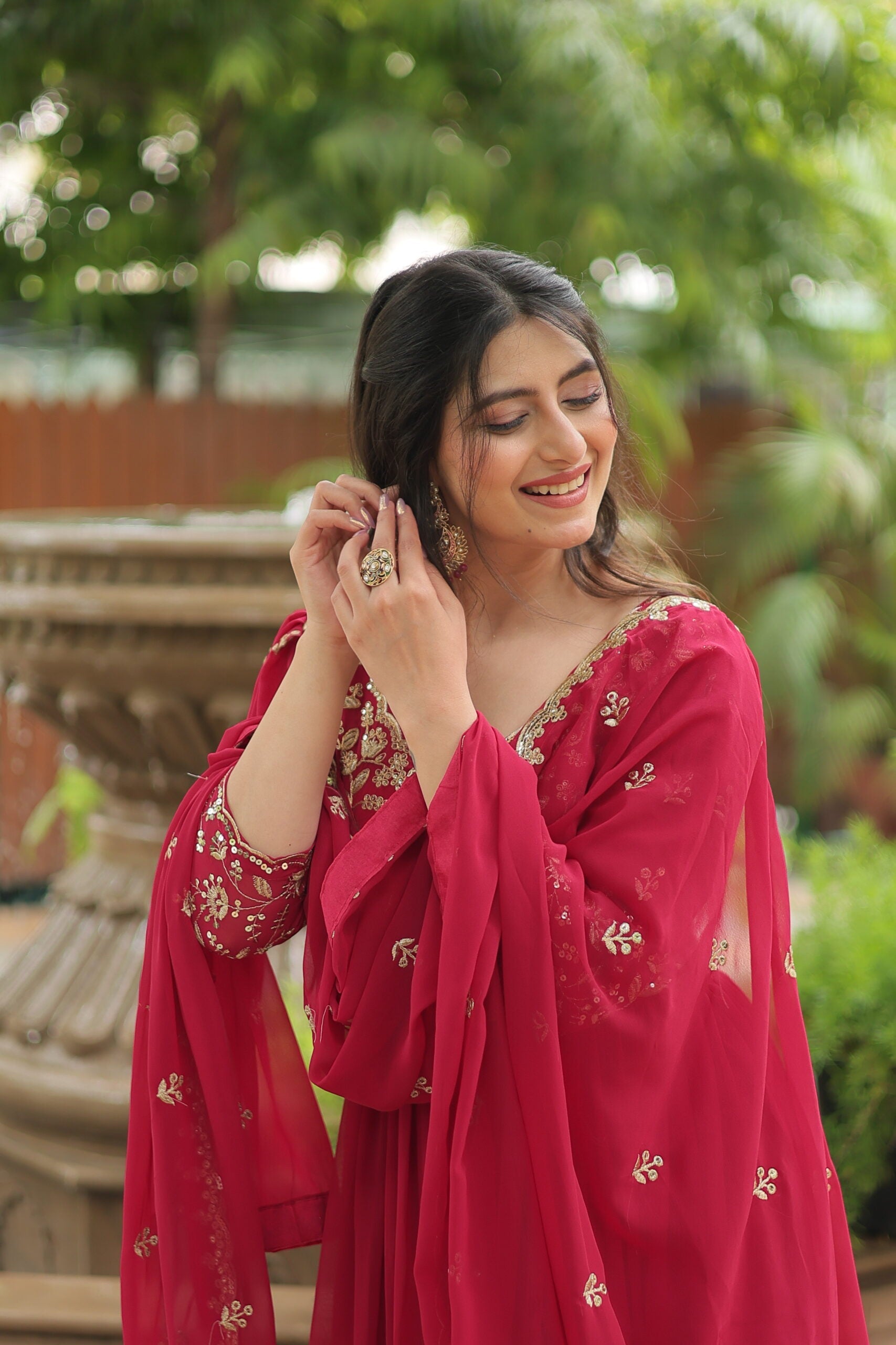 Unnati Sequins Embroidered Gown with Dupatta