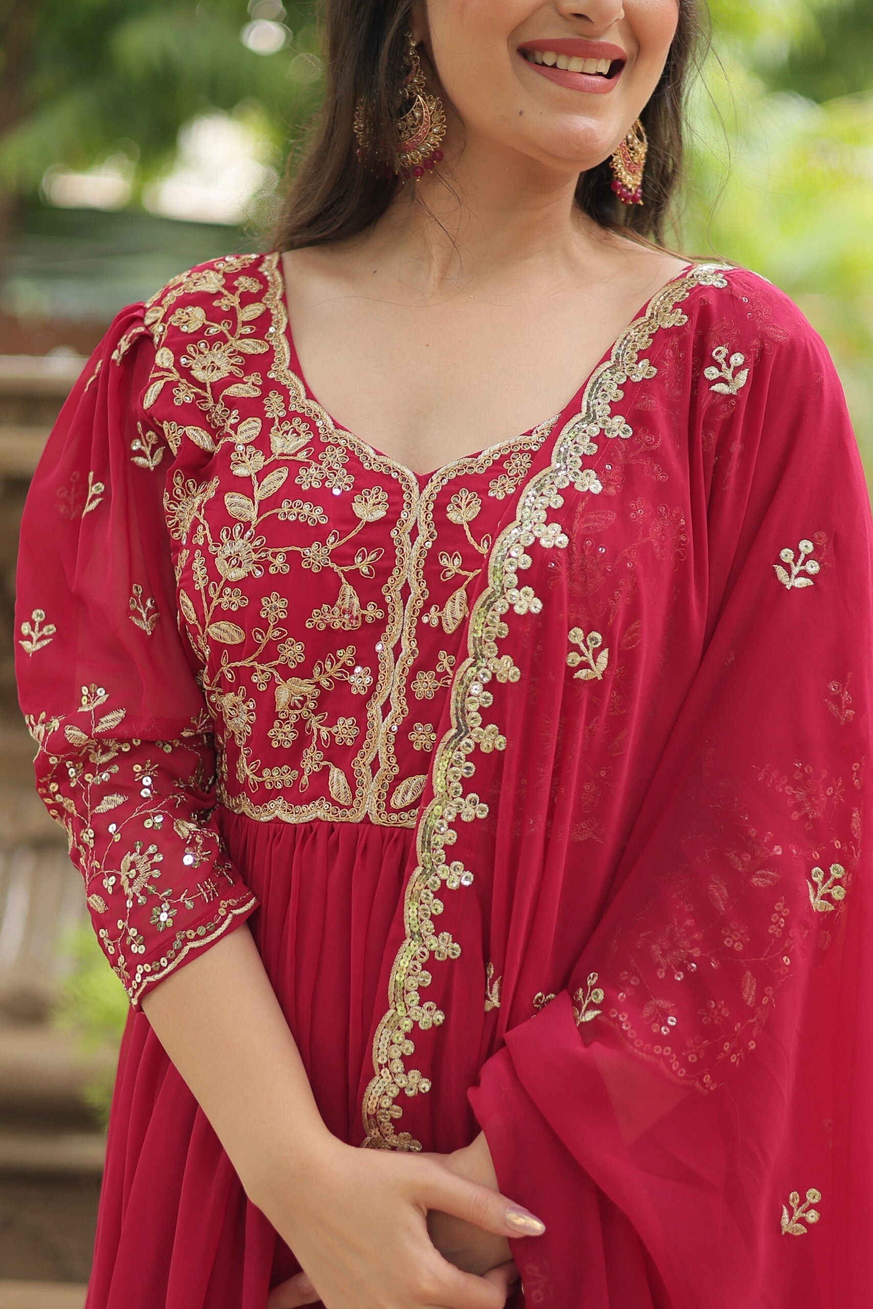 Unnati Sequins Embroidered Gown with Dupatta