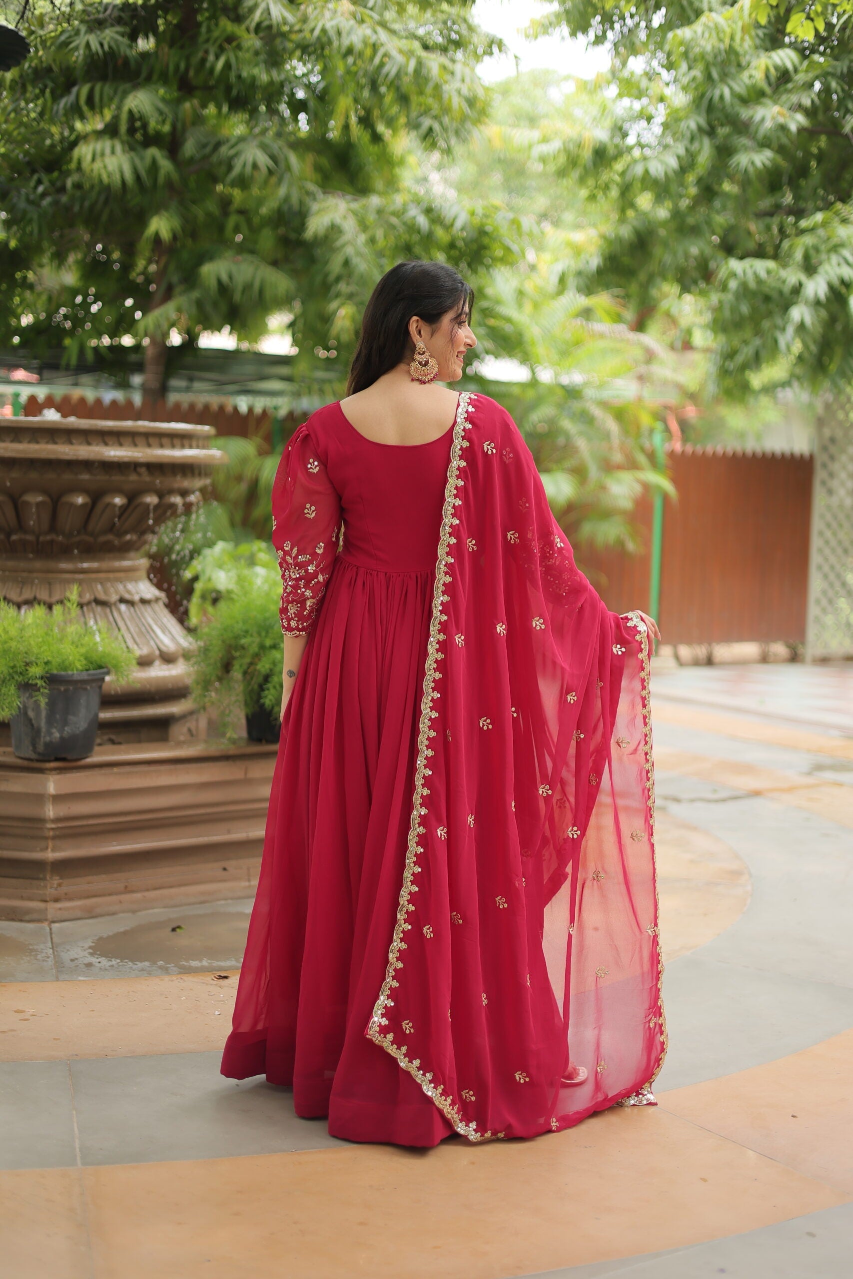 Unnati Sequins Embroidered Gown with Dupatta