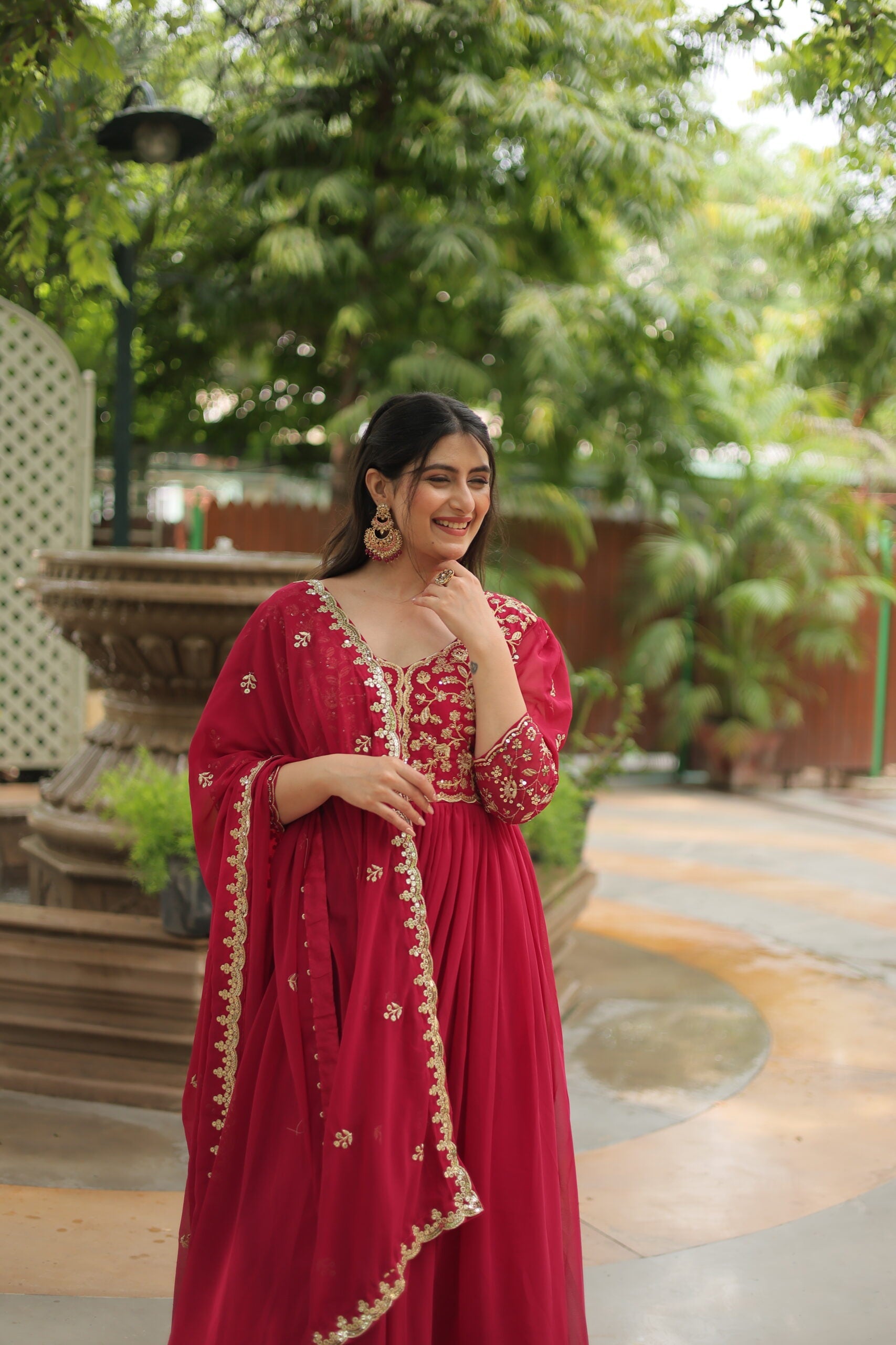 Unnati Sequins Embroidered Gown with Dupatta