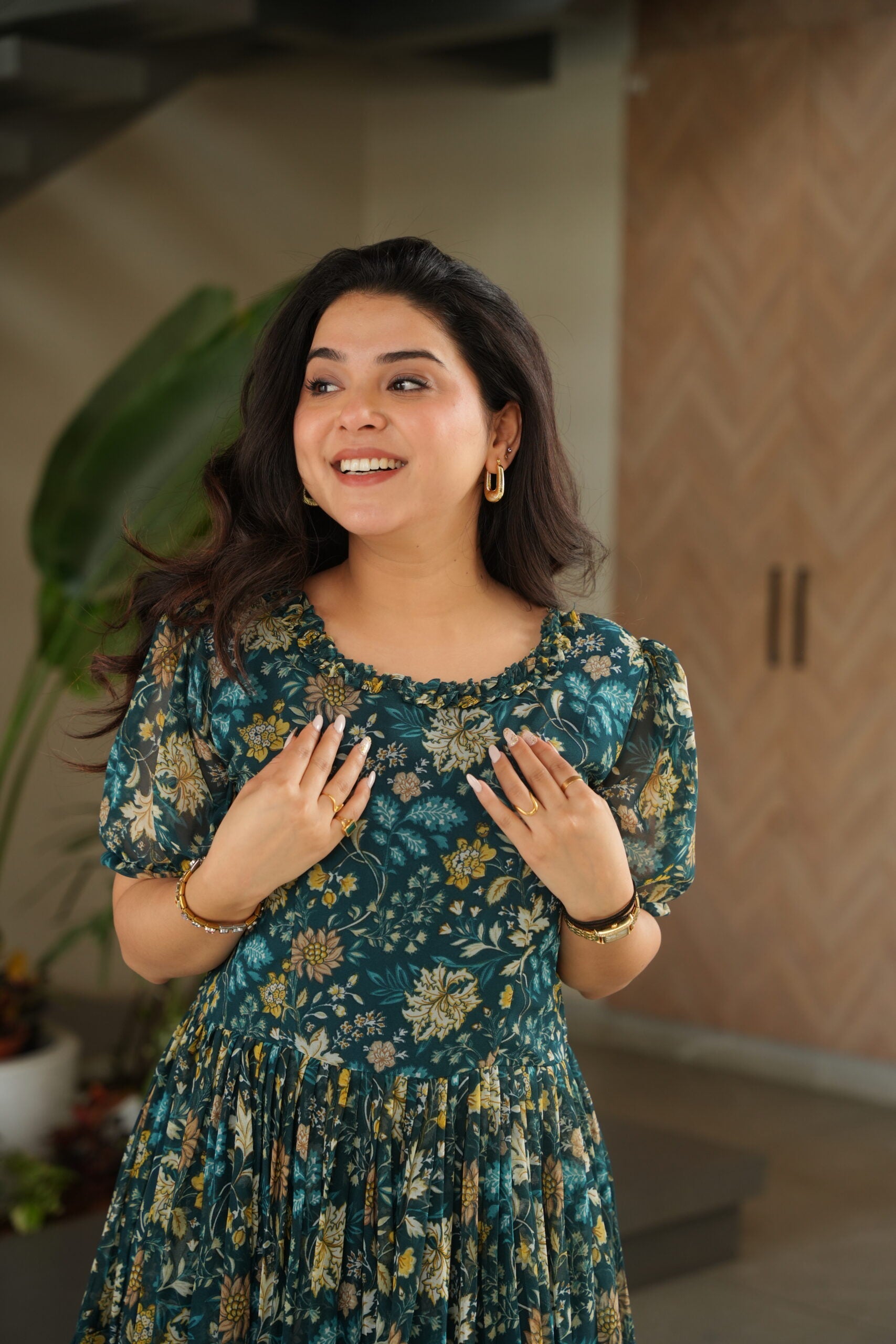 Printed Pinu Georgette Gown for Women